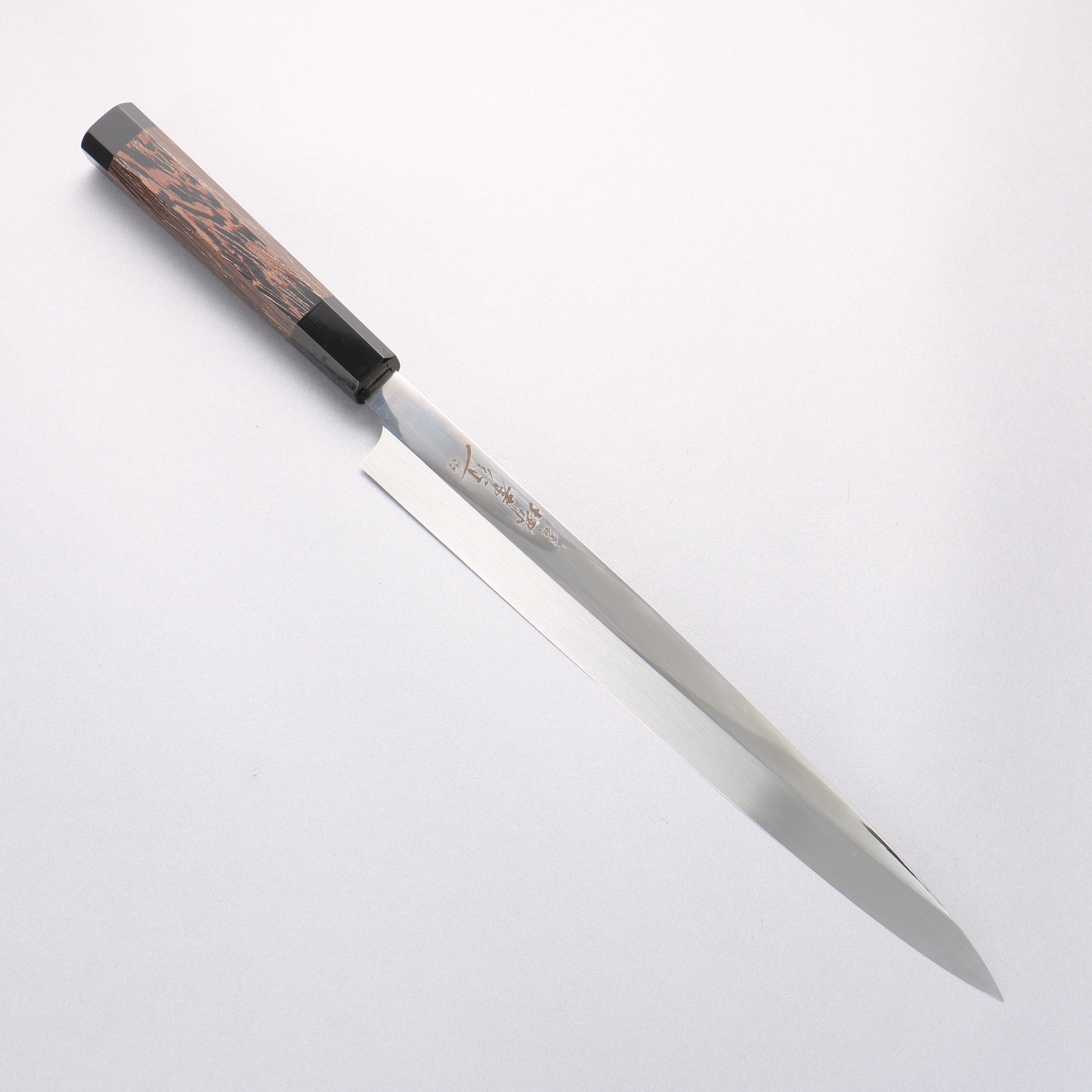 Sakai Takayuki Ginryu Honyaki Swedish Steel Mirrored Finish Yanagiba 300mm Wenge with Double Water Buffalo Ring Handle with Sheath - Japanny - Best Japanese Knife