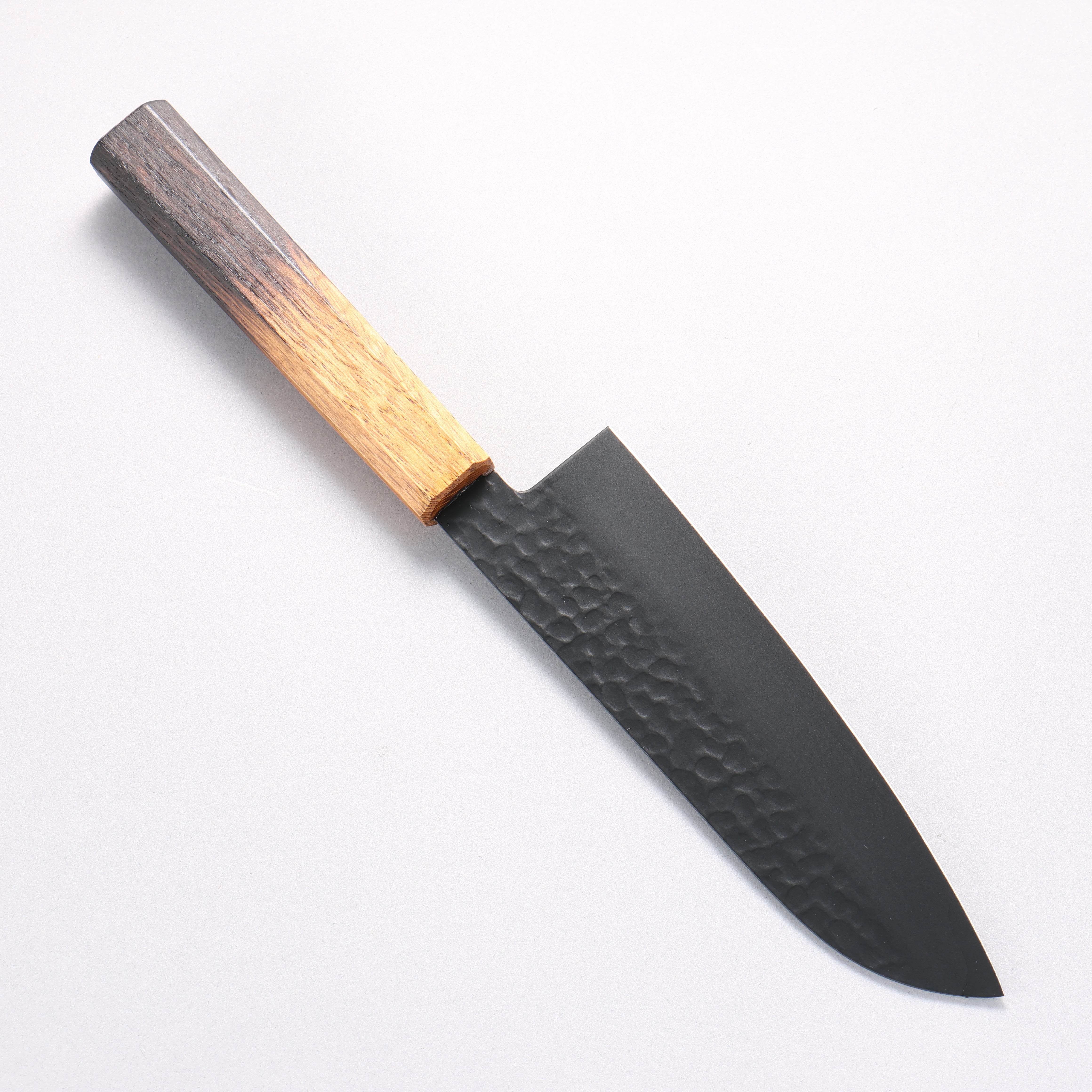 Sakai Takayuki Kurokage VG10 Hammered Teflon Coating Santoku 170mm Burnt Oak Handle - Japanny - Best Japanese Knife