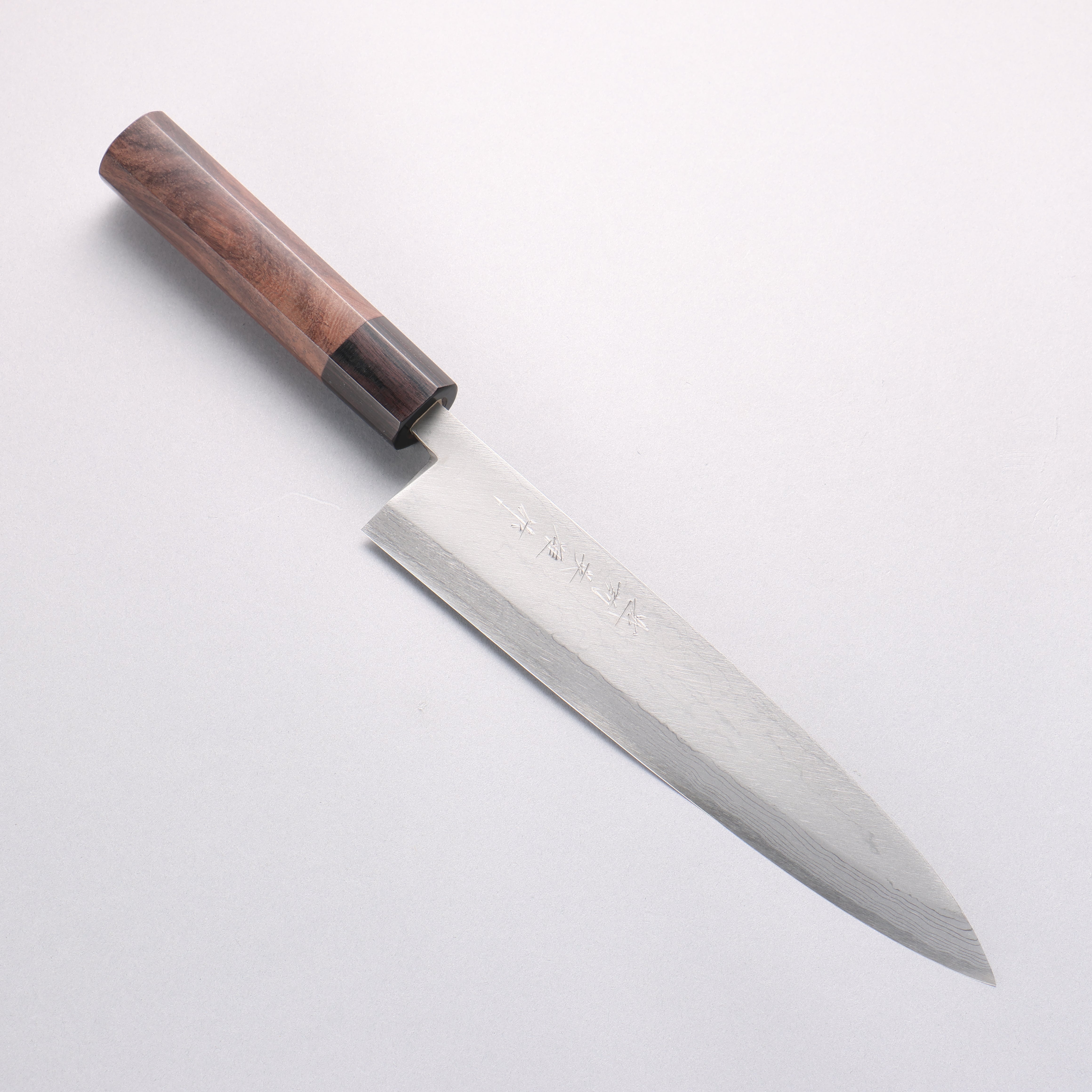 Hideo Kitaoka White Steel No.2 Damascus Mioroshi Deba 240mm Shitan Handle - Japanny - Best Japanese Knife