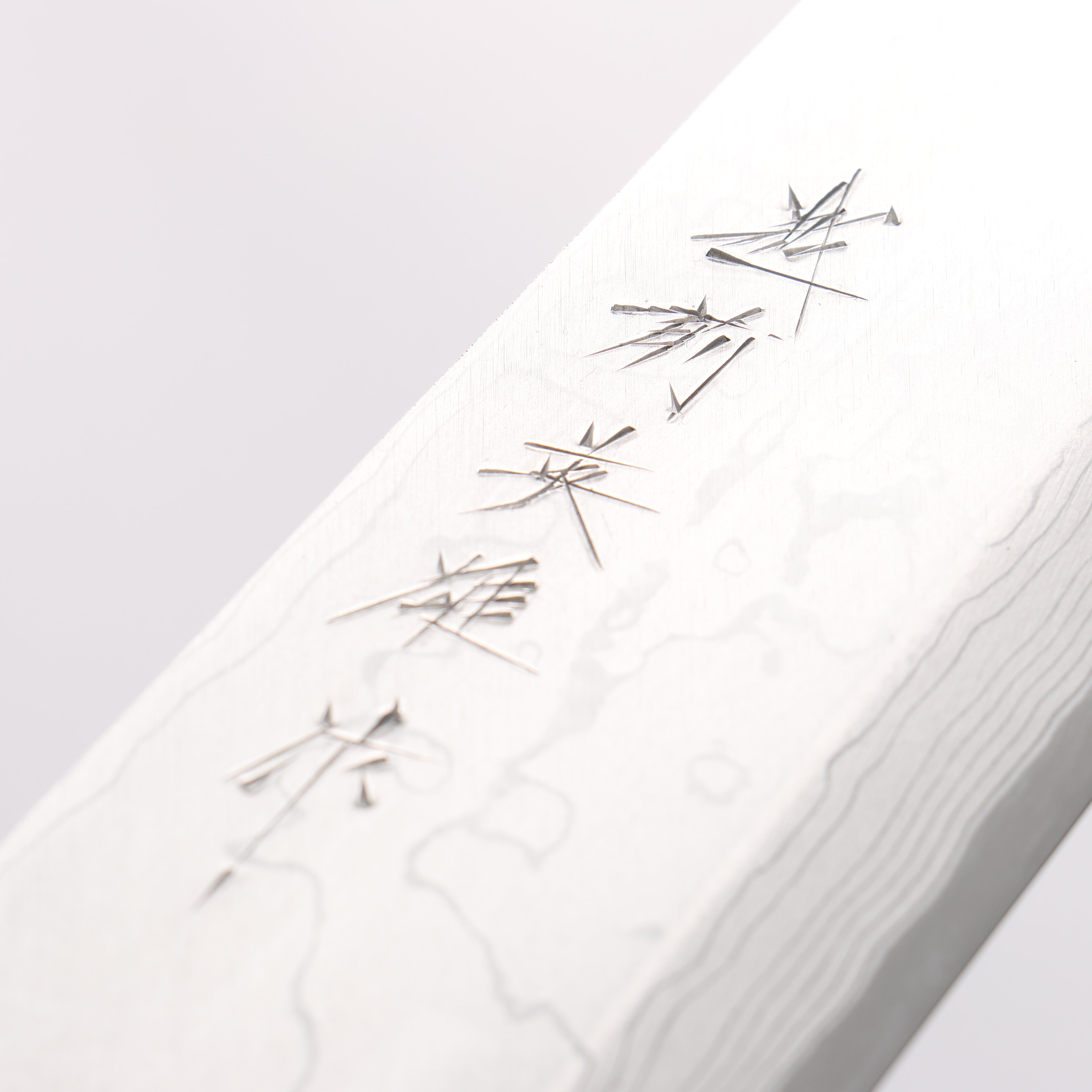 Hideo Kitaoka White Steel No.2 Damascus Mioroshi Deba 240mm Shitan Handle - Japanny - Best Japanese Knife