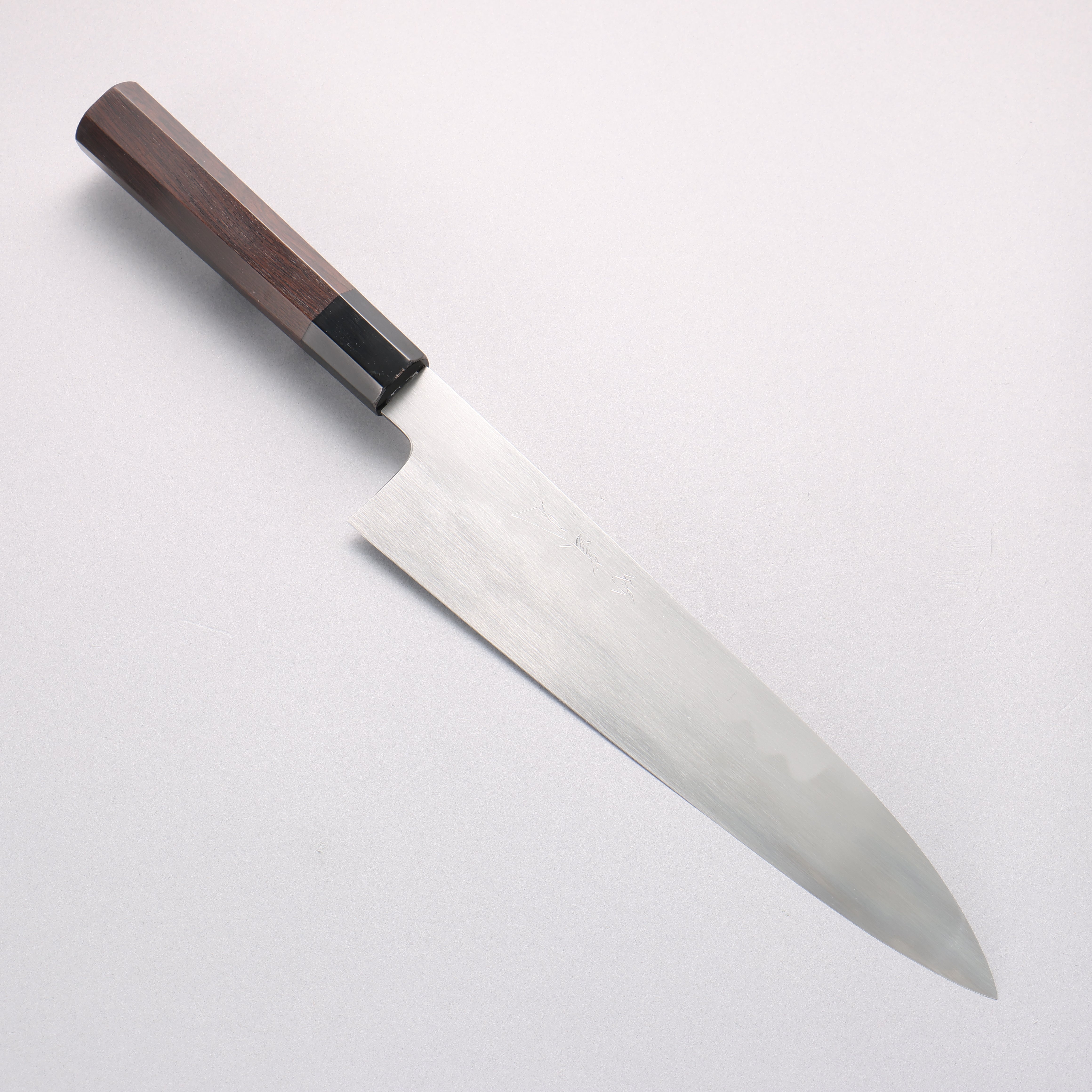 Jikko Honyaki White Steel No.3 Kasumitogi Gyuto 240mm Ebony Wood Handle - Japanny - Best Japanese Knife