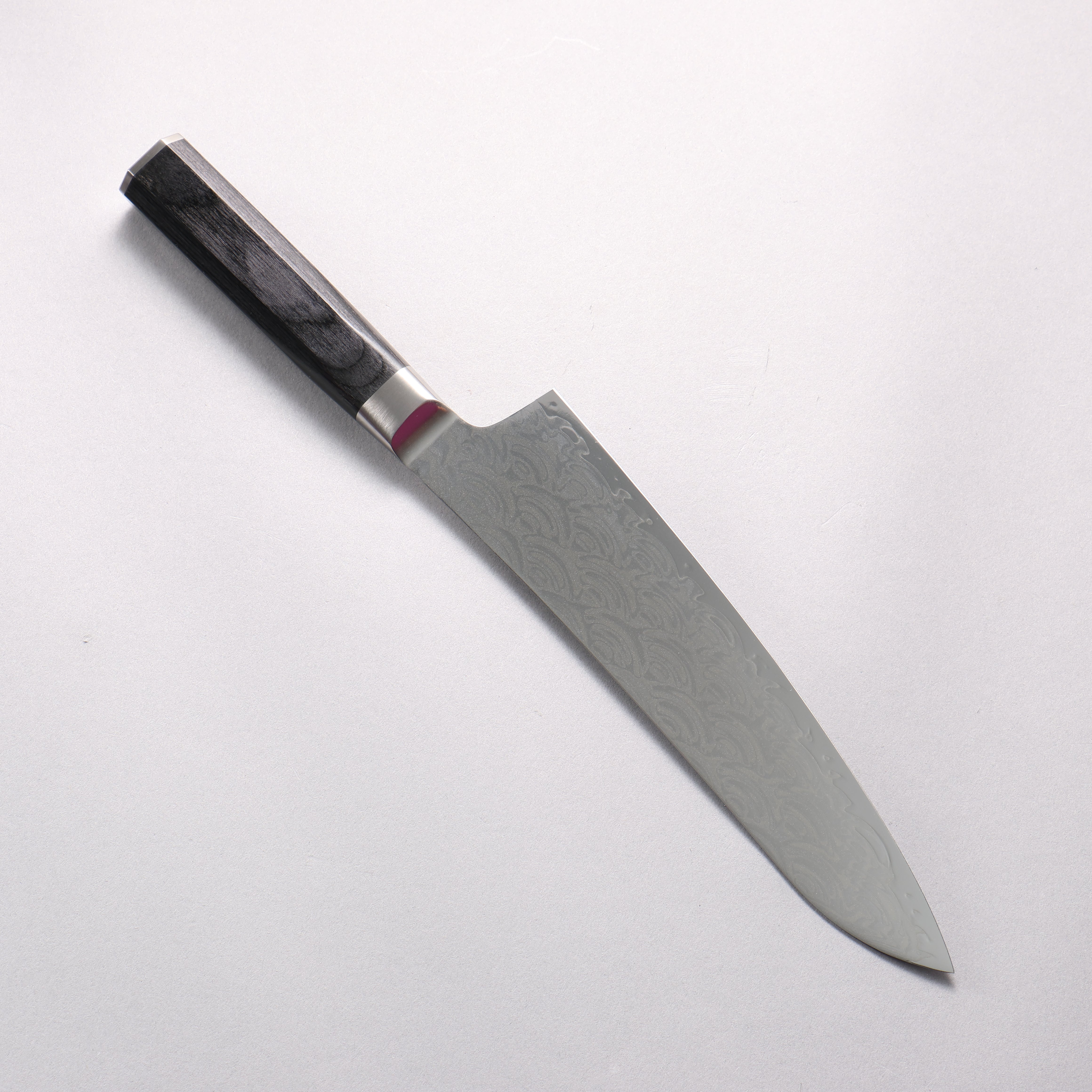 Sakai Takayuki Seigaiha (Blue Ocean Wave) Böhler SP Steel 45 Layer Damascus Migaki Finished Gyuto 210mm Black Pakka wood Handle - Japanny - Best Japanese Knife