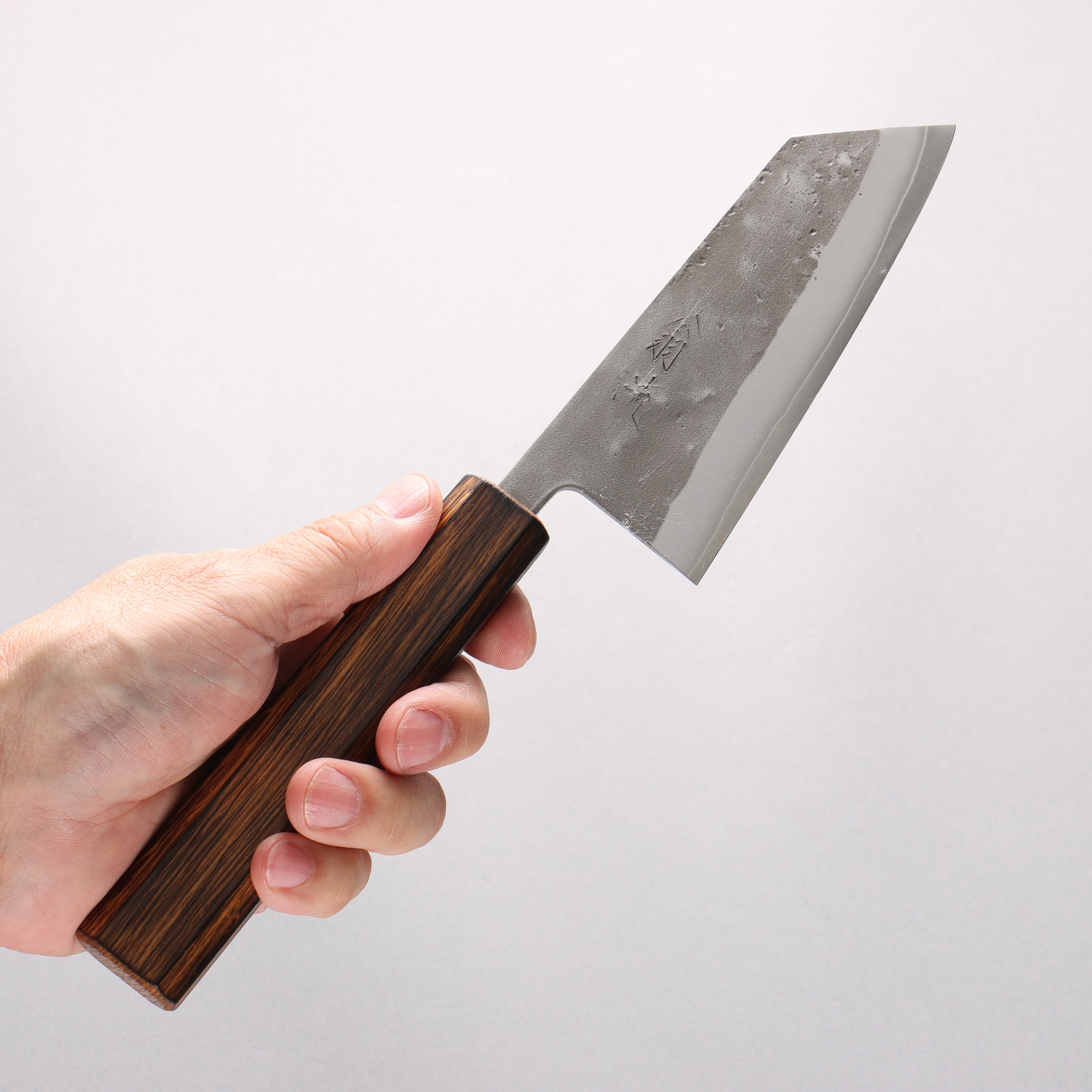 Oul SLD Nashiji Small Bunka 125mm Oak (Baikoku / Soot Black) Handle - Japanny - Best Japanese Knife