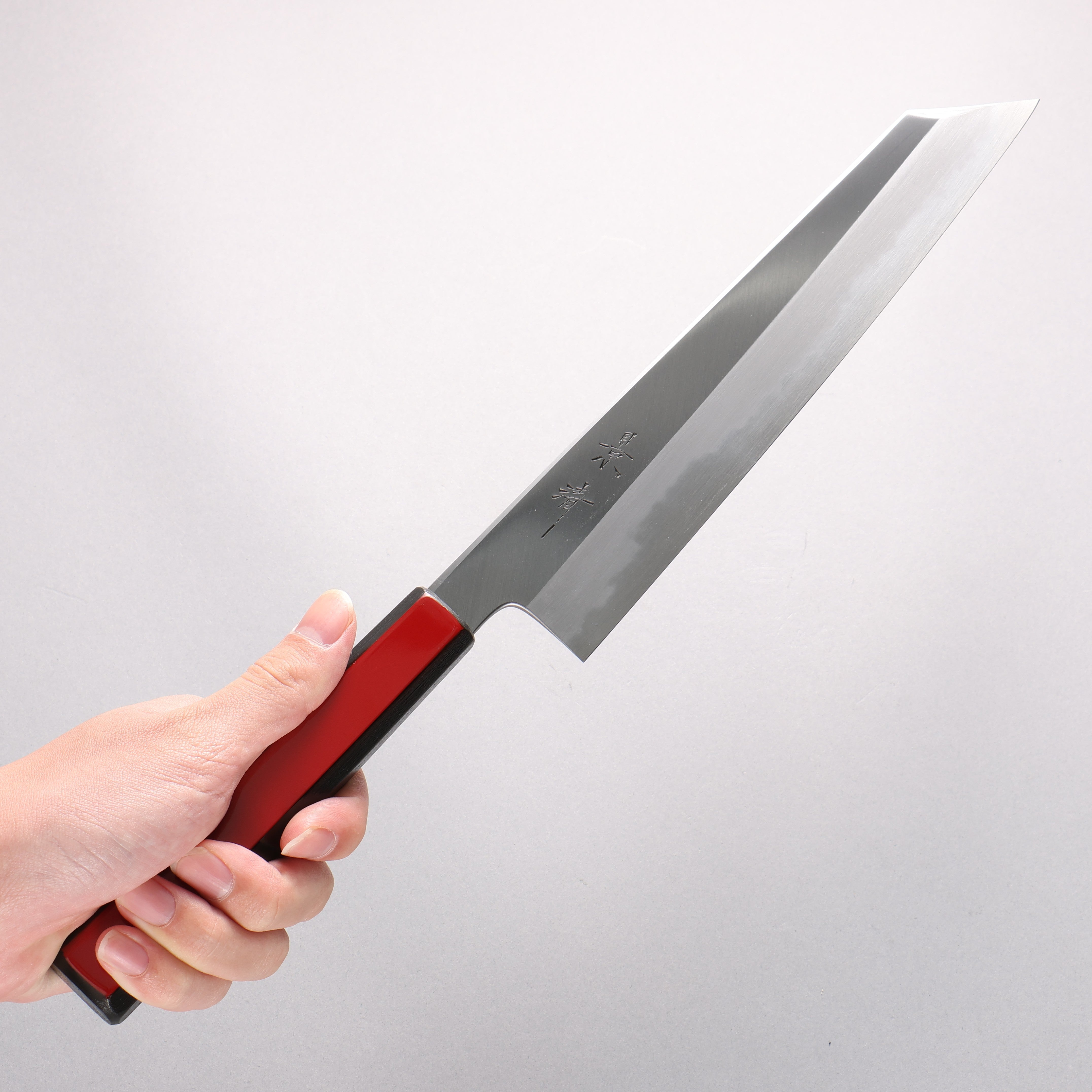 Kagekiyo White Steel No.1 Kiritsuke Gyuto 240mm Akaro Lacquered (Magnolia) Handle - Japanny - Best Japanese Knife