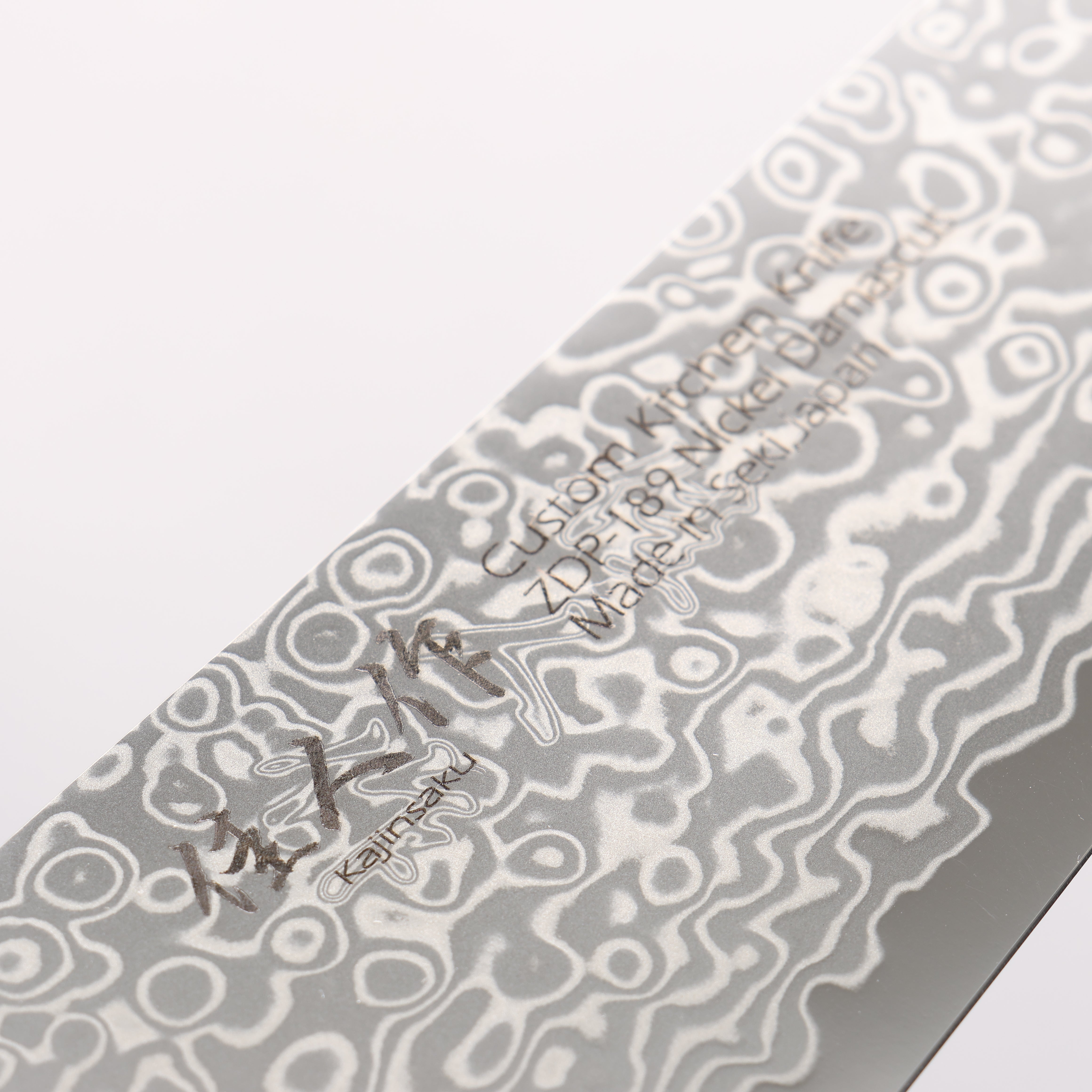 Kajin ZDP189 Damascus Migaki Finished Kiritsuke Santoku 165mm Chinese Quince Burl Inlay Handle - Japanny - Best Japanese Knife