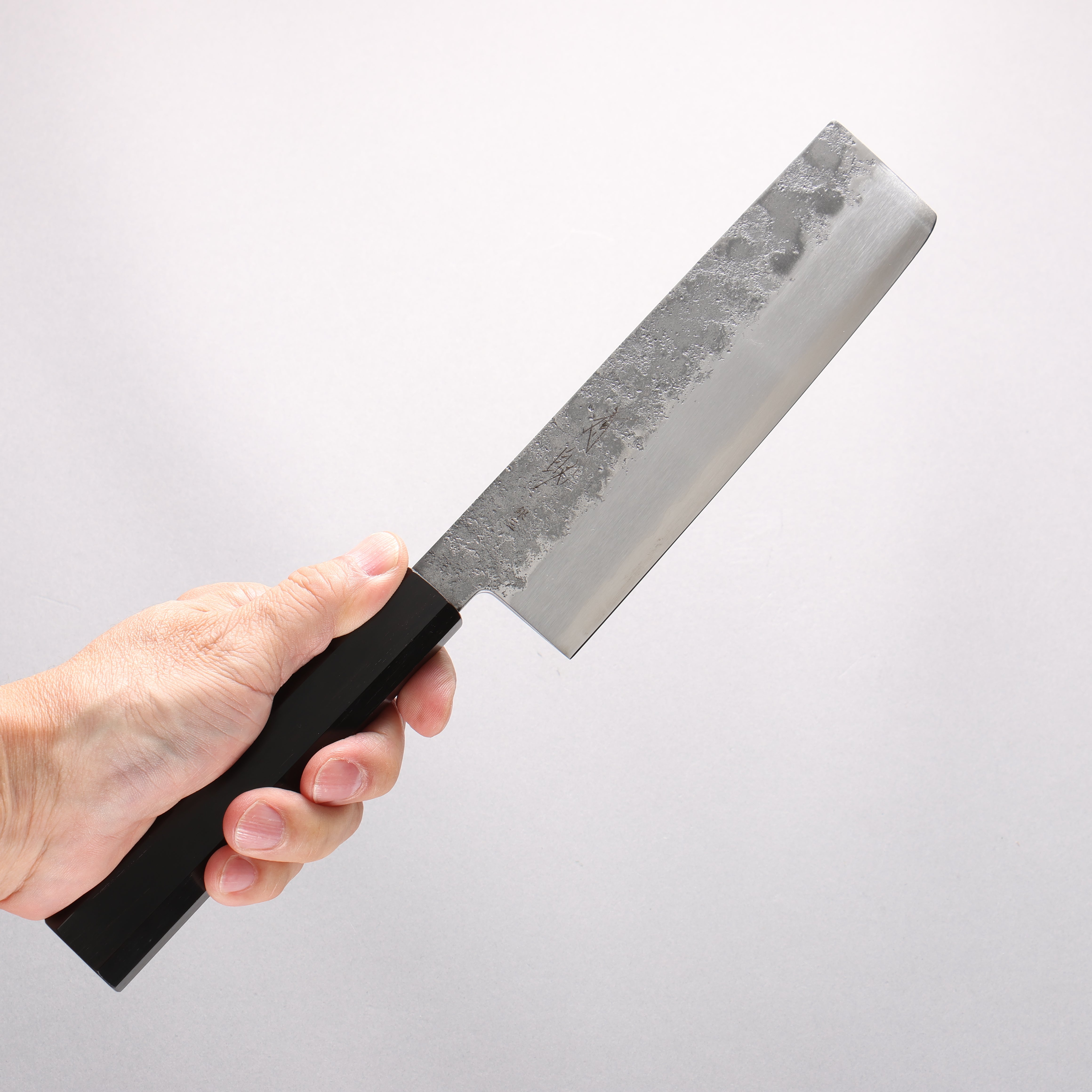 Seisuke Silver Steel No.3 Nashiji Nakiri 165mm Ebony Wood Handle - Japanny - Best Japanese Knife