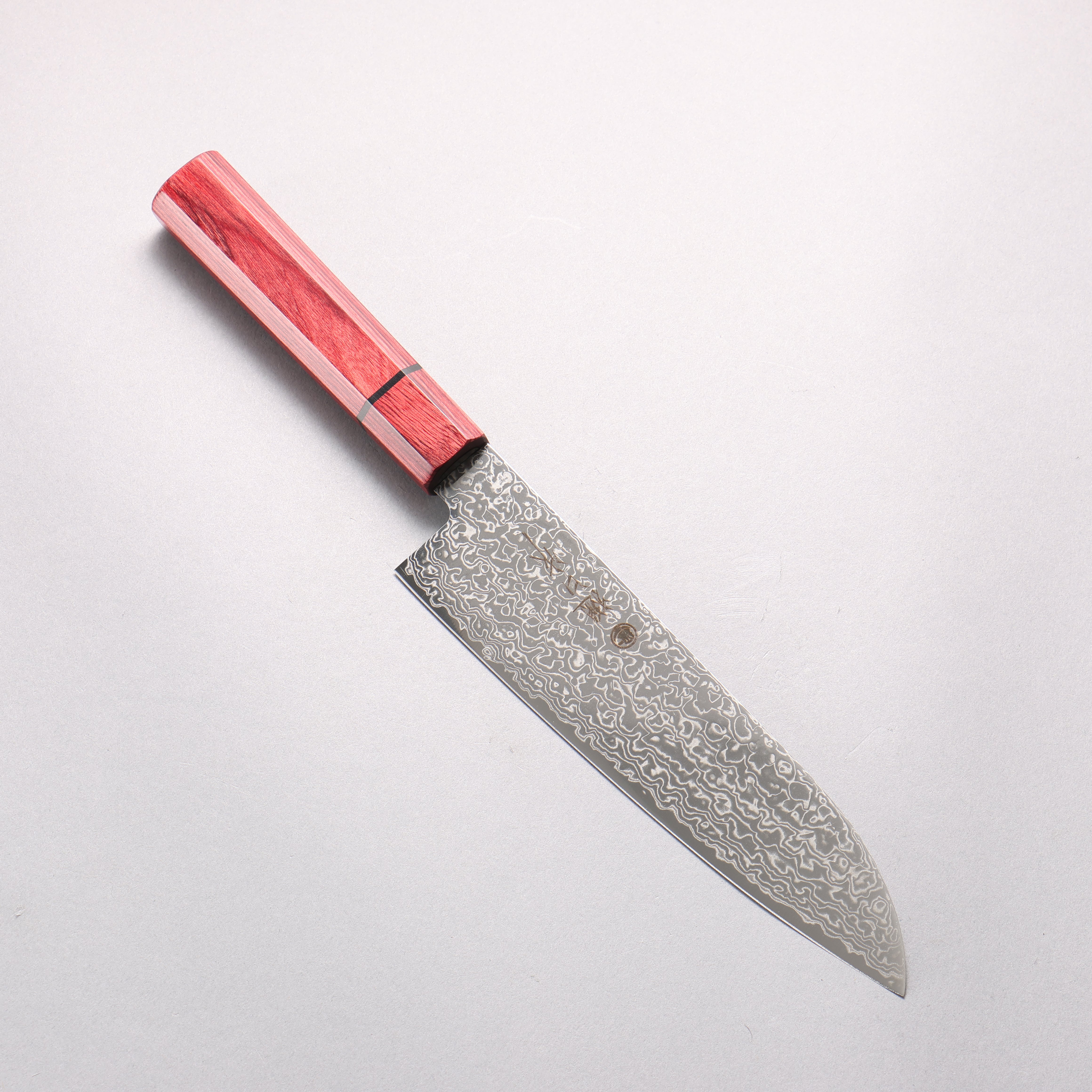 Higuchi SG2 Damascus Santoku 180mm Red Pakka wood Handle - Japanny - Best Japanese Knife