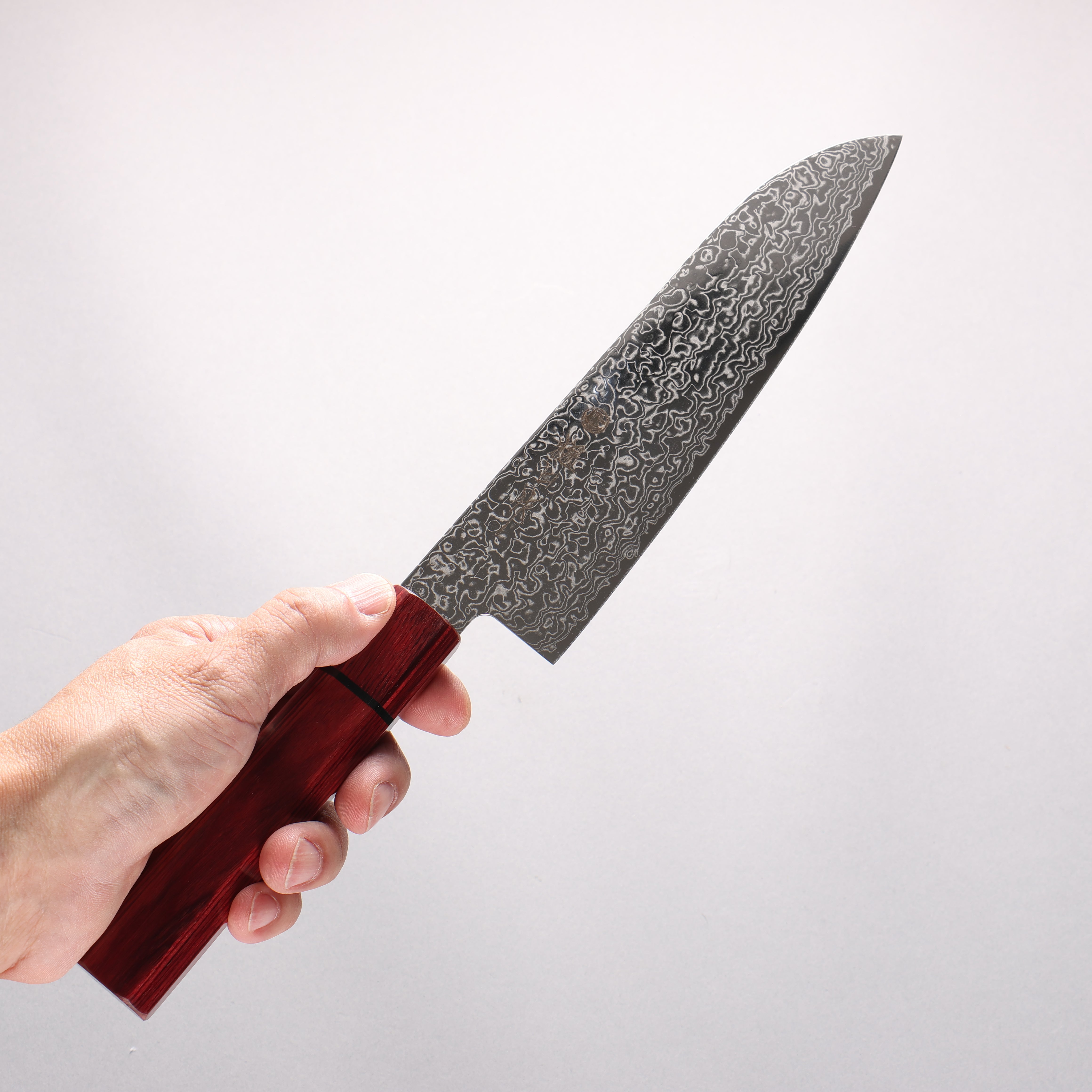 Higuchi SG2 Damascus Santoku 180mm Red Pakka wood Handle - Japanny - Best Japanese Knife