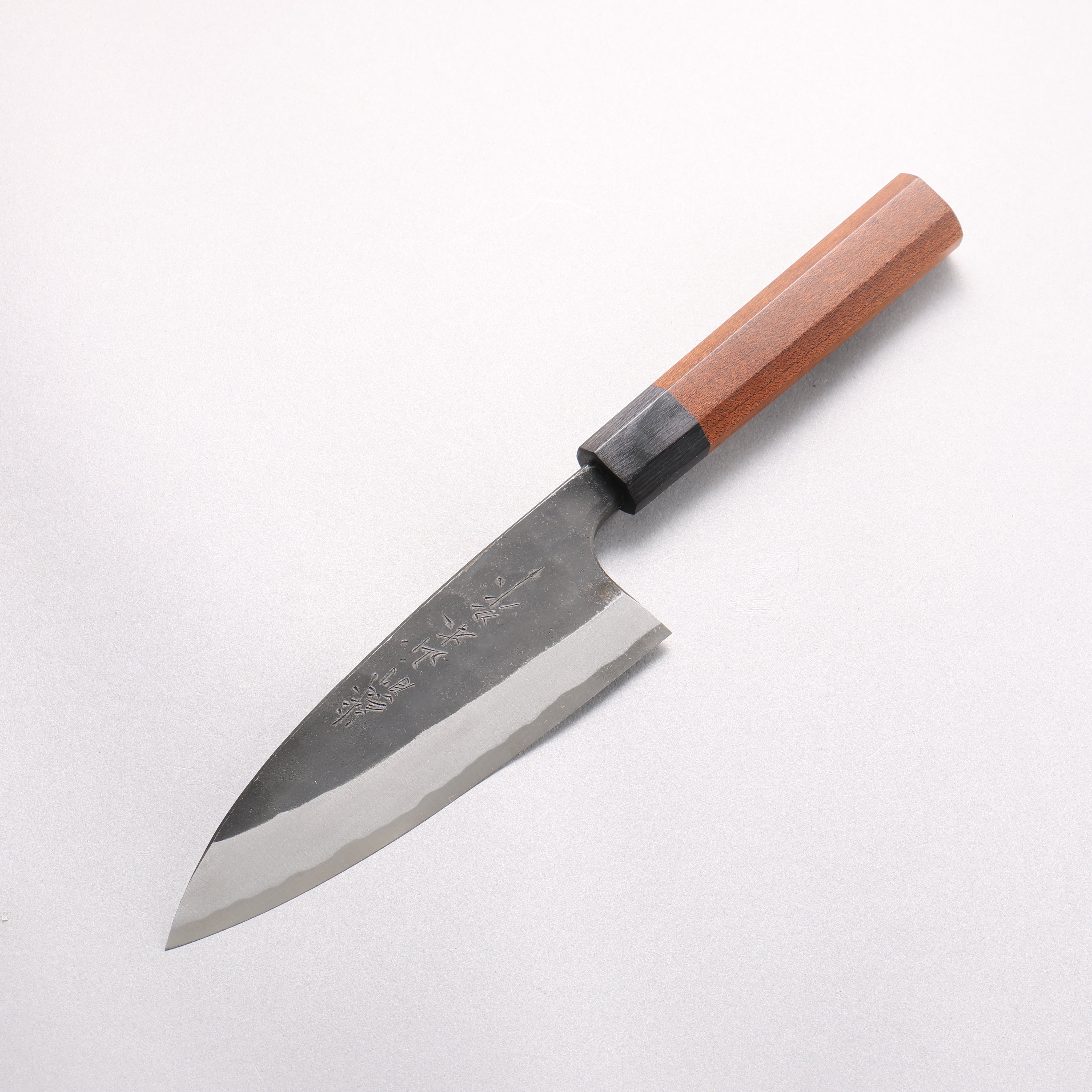Nao Yamamoto White Steel No.2 Kurouchi Double-sided Deba 150mm Kebony Handle - Japanny - Best Japanese Knife