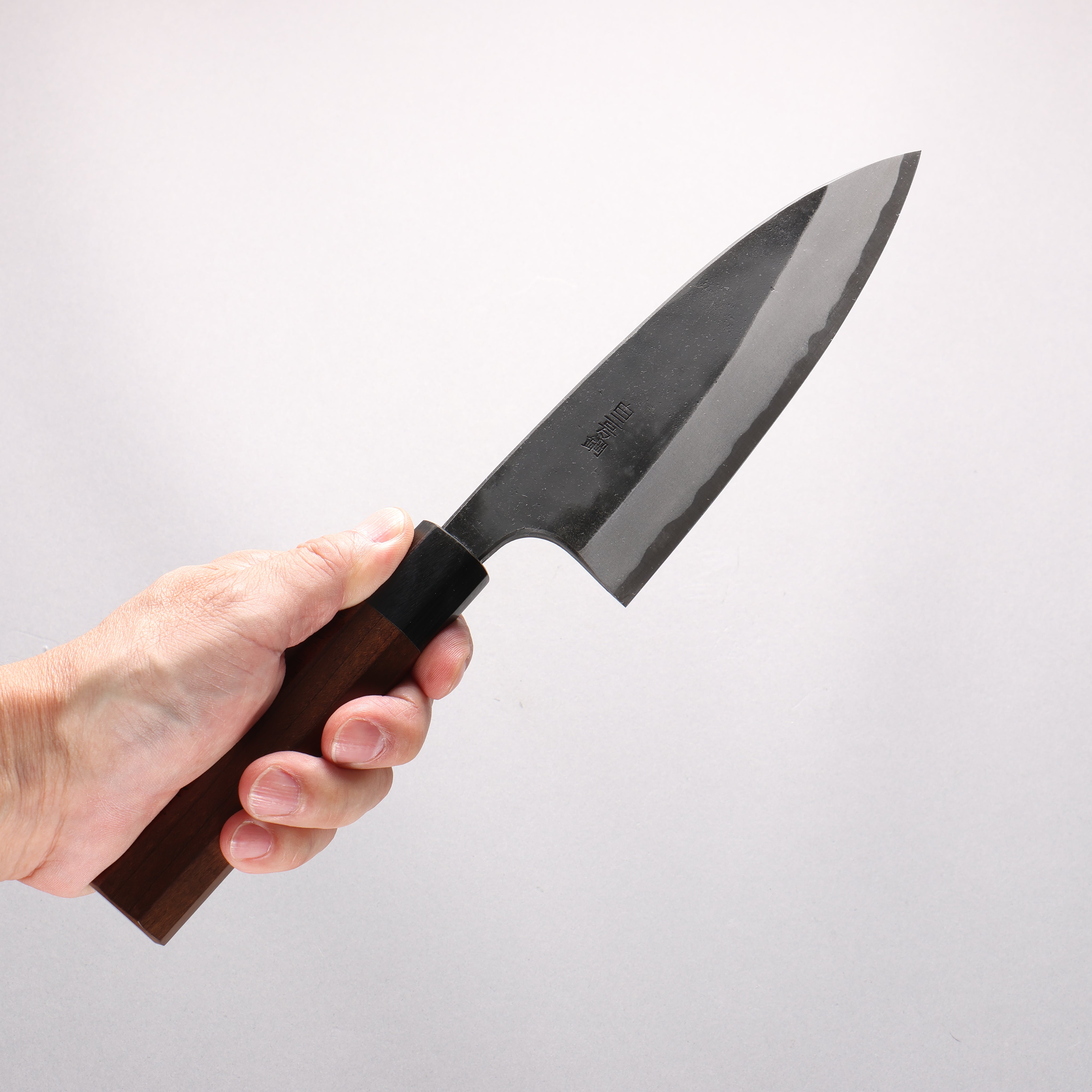 Nao Yamamoto White Steel No.2 Kurouchi Double-sided Deba 150mm Kebony Handle - Japanny - Best Japanese Knife