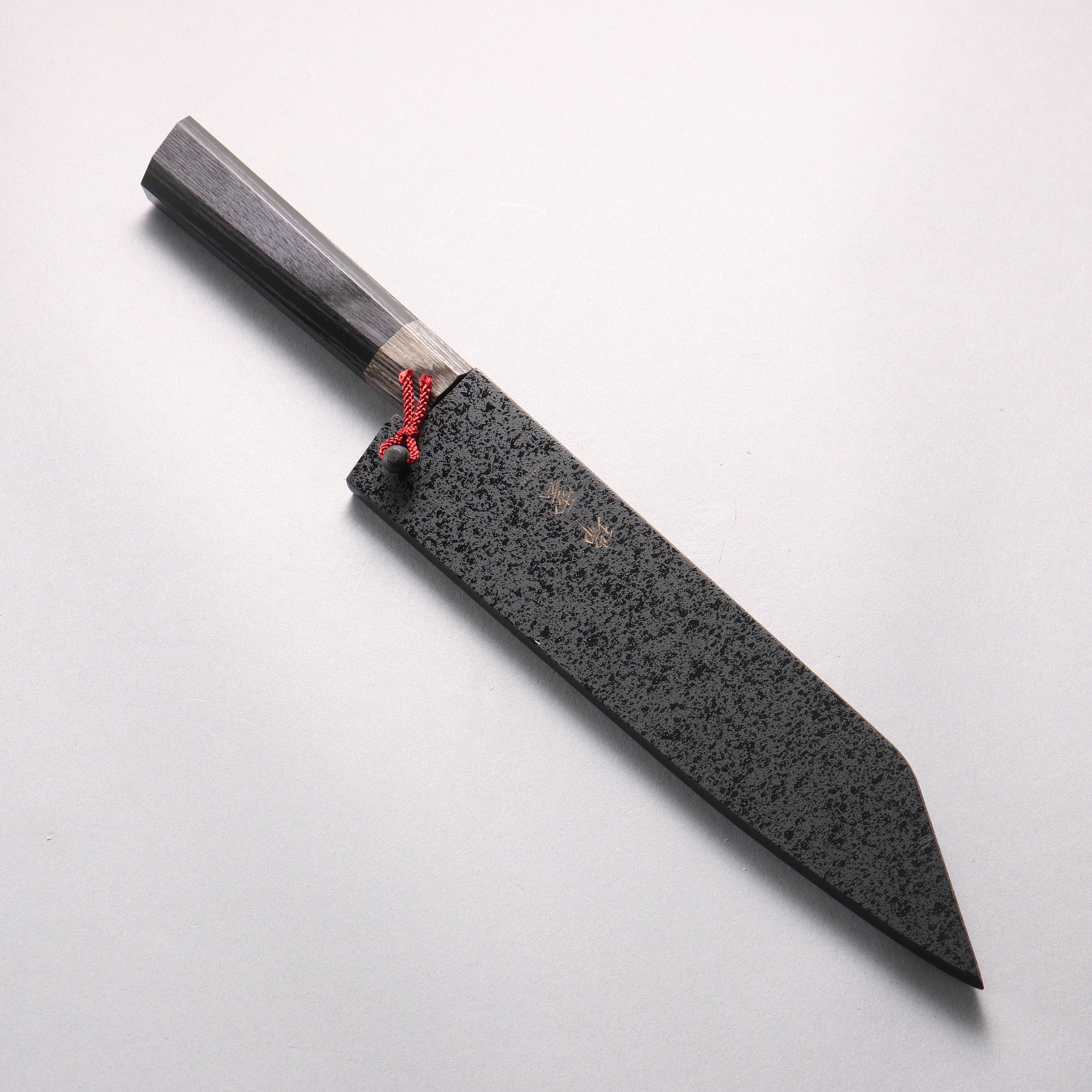 Seki Kanetsugu ZUIUN Kiwami SG2 Damascus DLC Kiritsuke Gyuto 210mm Black Pakka wood Handle with Sheath - Japanny - Best Japanese Knife