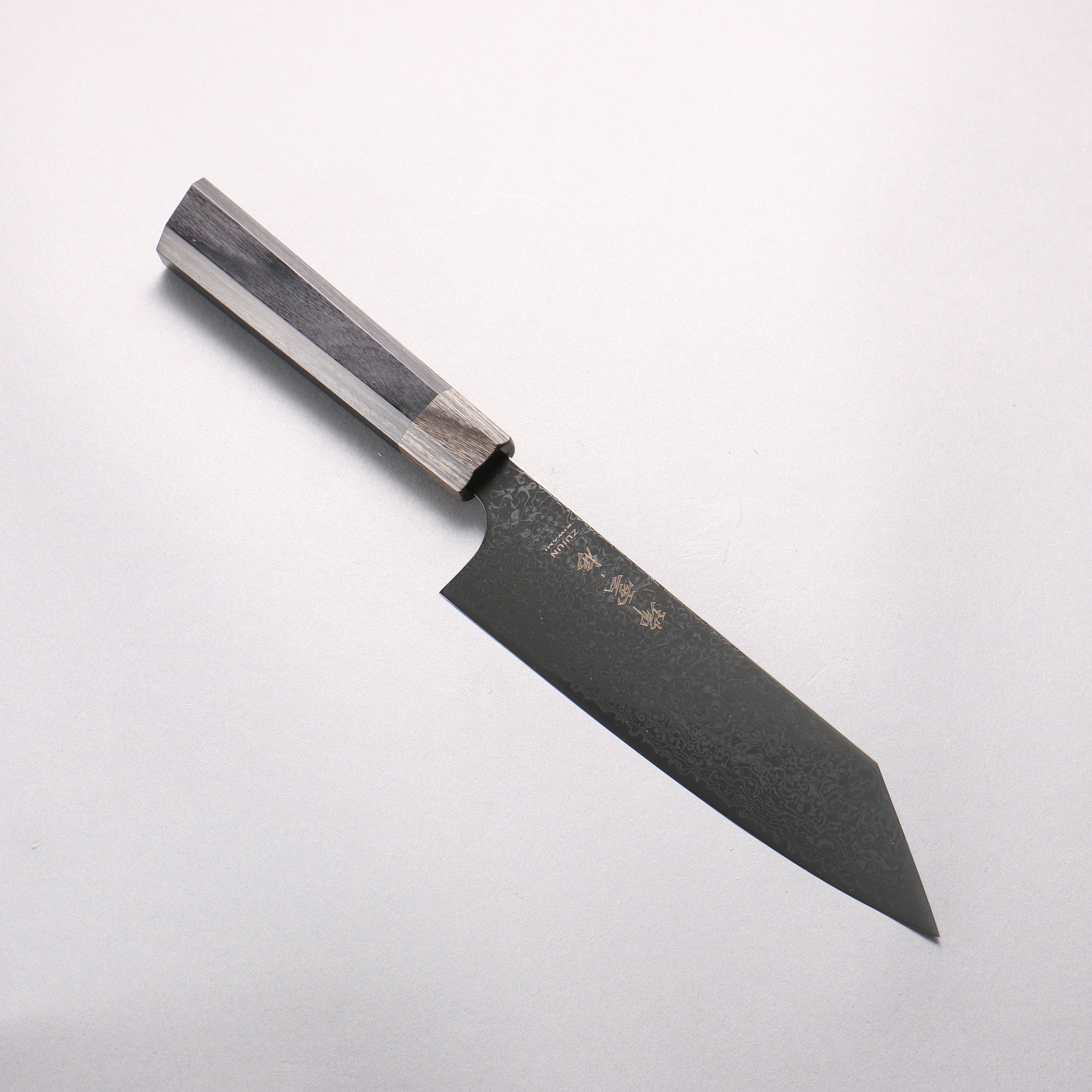 Seki Kanetsugu ZUIUN Kiwami SG2 Damascus DLC Kiritsuke Santoku 180mm Black Pakka wood Handle with Sheath - Japanny - Best Japanese Knife