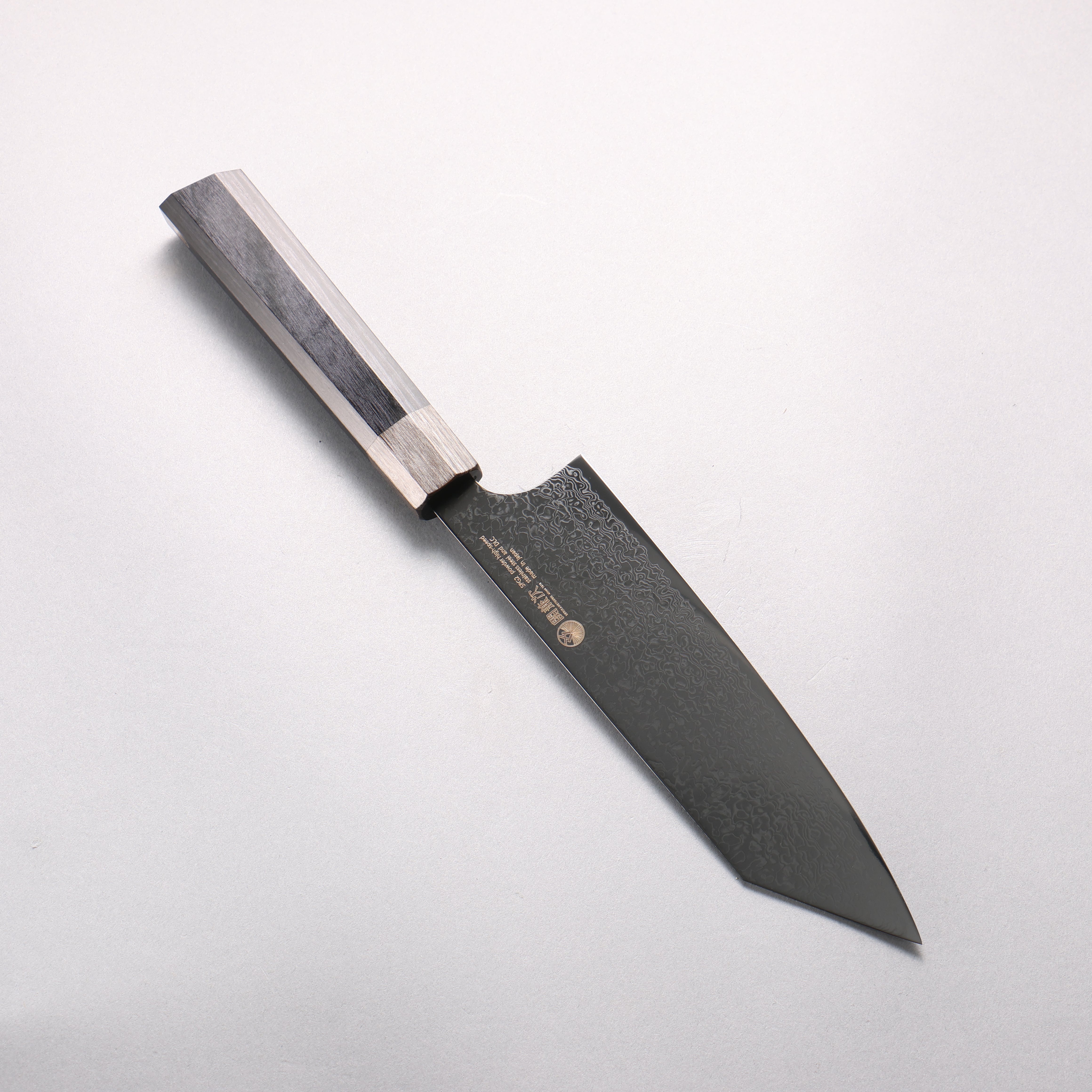 Seki Kanetsugu ZUIUN Kiwami SG2 Damascus DLC Kiritsuke Santoku 180mm Black Pakka wood Handle with Sheath - Japanny - Best Japanese Knife