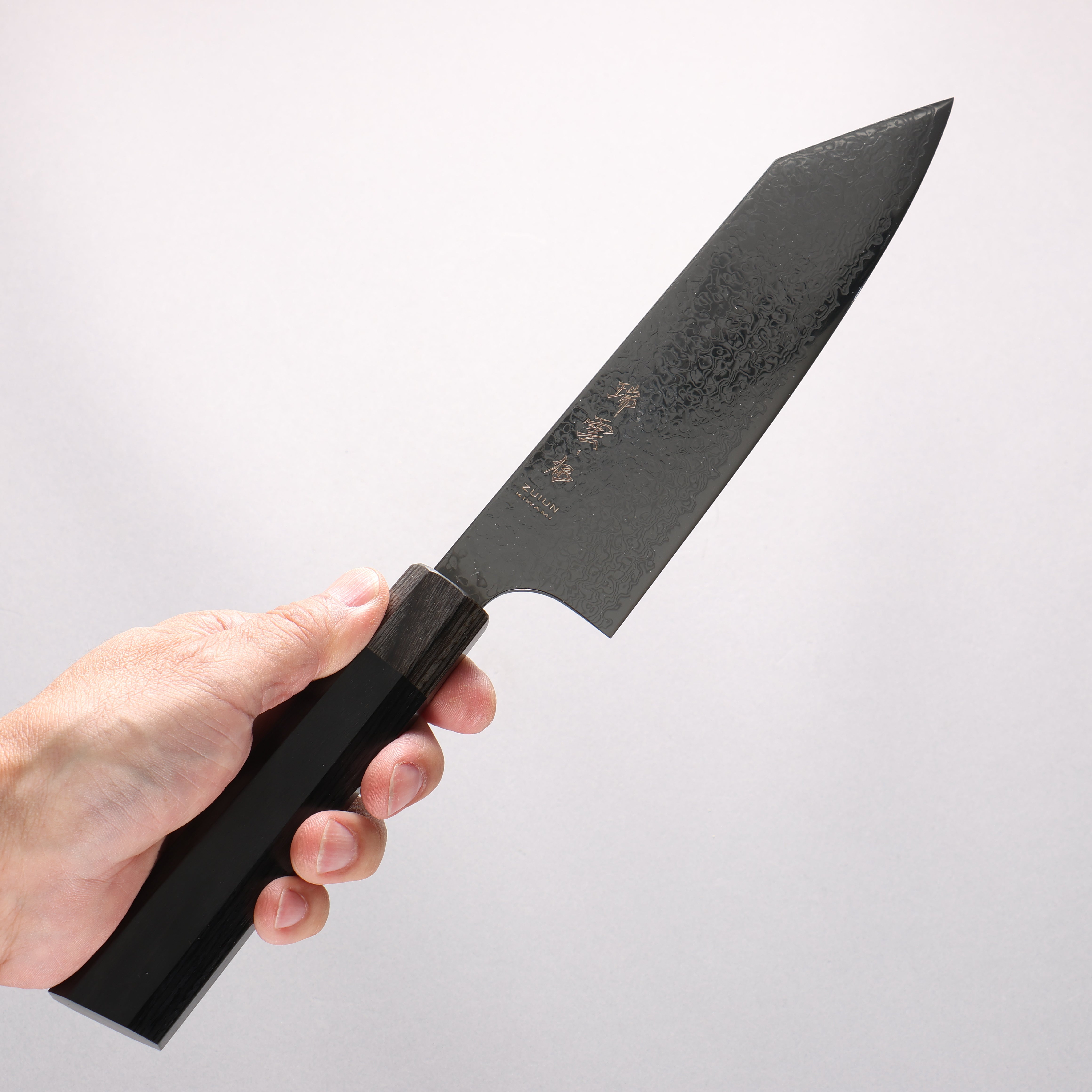 Seki Kanetsugu ZUIUN Kiwami SG2 Damascus DLC Kiritsuke Santoku 180mm Black Pakka wood Handle with Sheath - Japanny - Best Japanese Knife