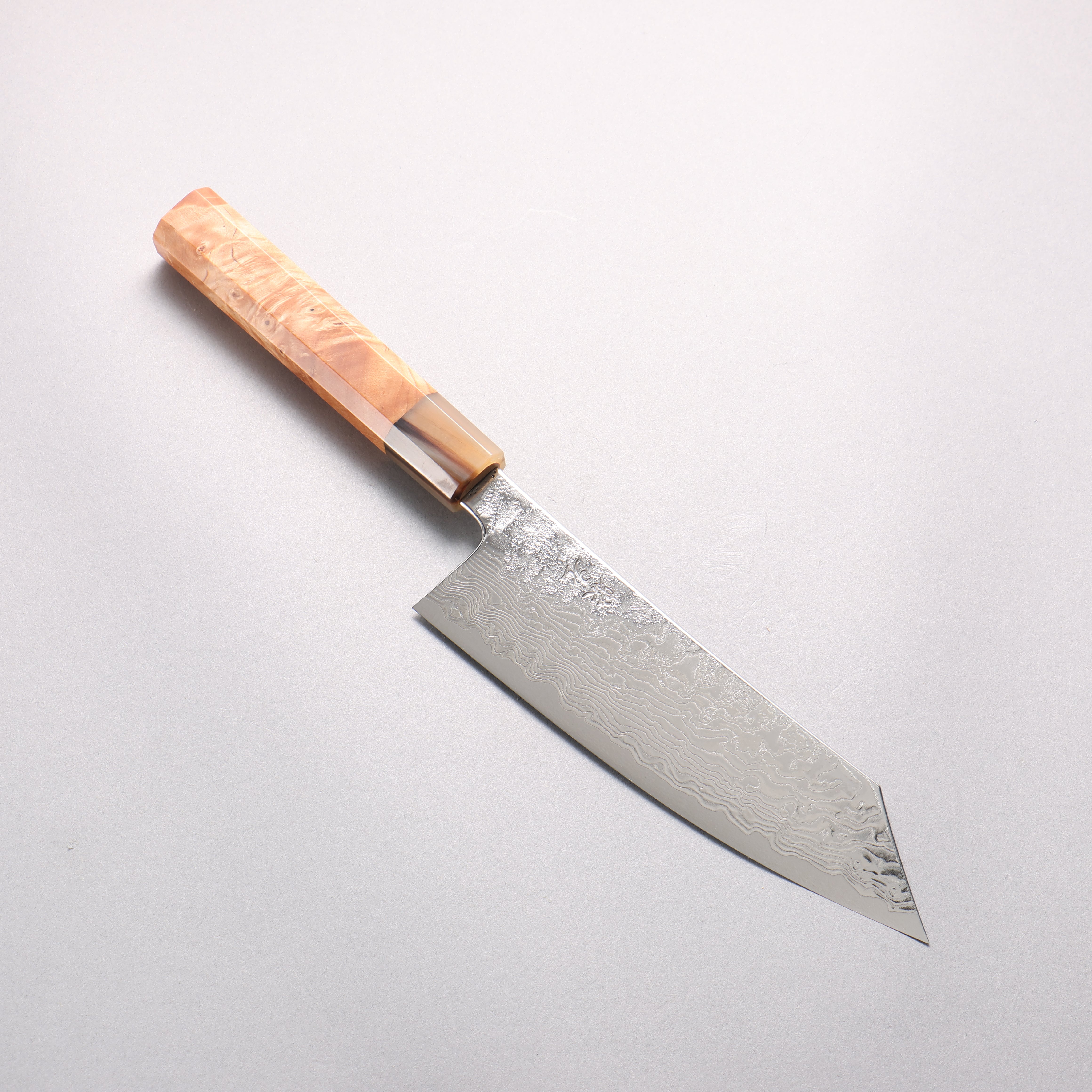 Enkyu SG2 Damascus Migaki Finished Kiritsuke Santoku 180mm Chinese Quince Handle - Japanny - Best Japanese Knife