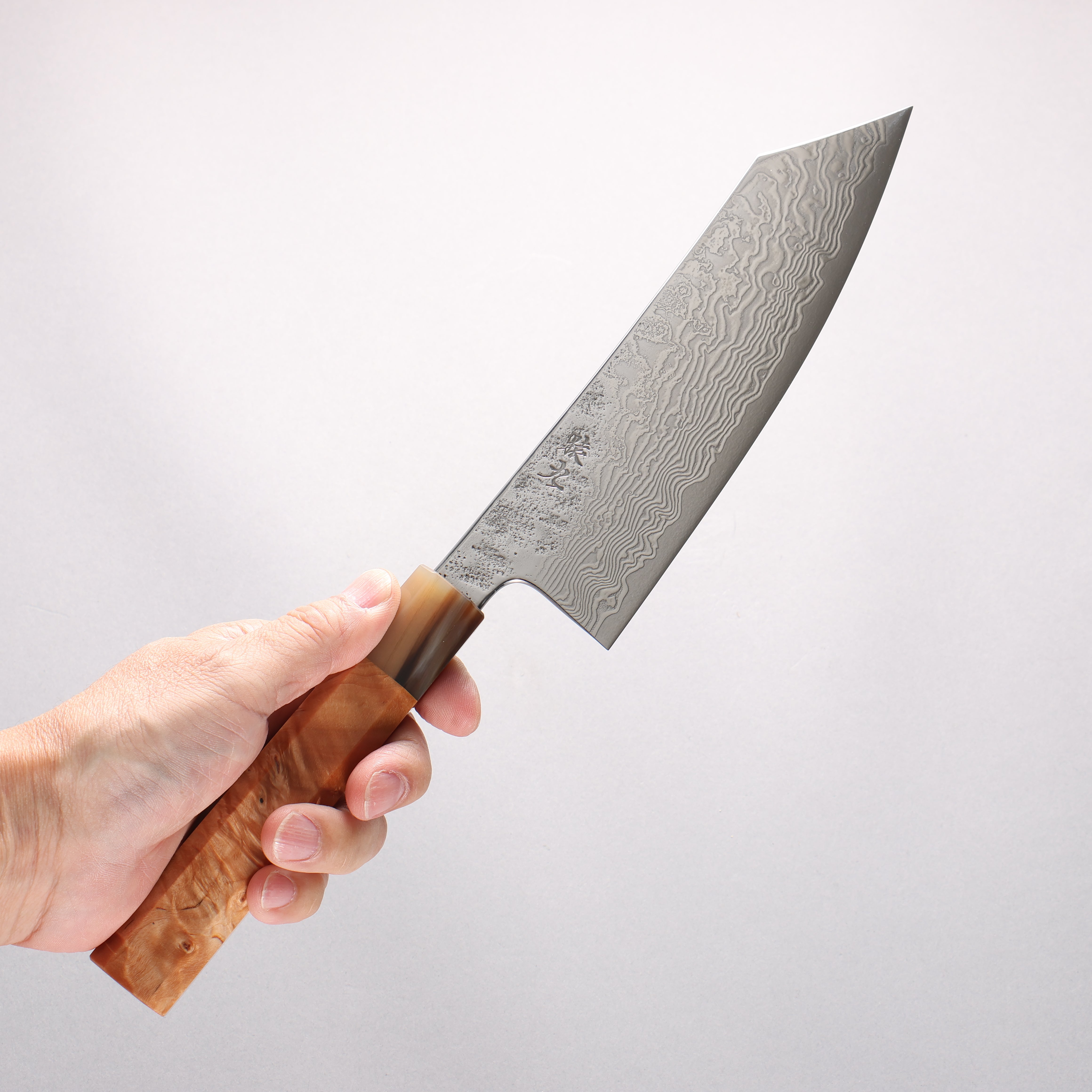 Enkyu SG2 Damascus Migaki Finished Kiritsuke Santoku 180mm Chinese Quince Handle - Japanny - Best Japanese Knife