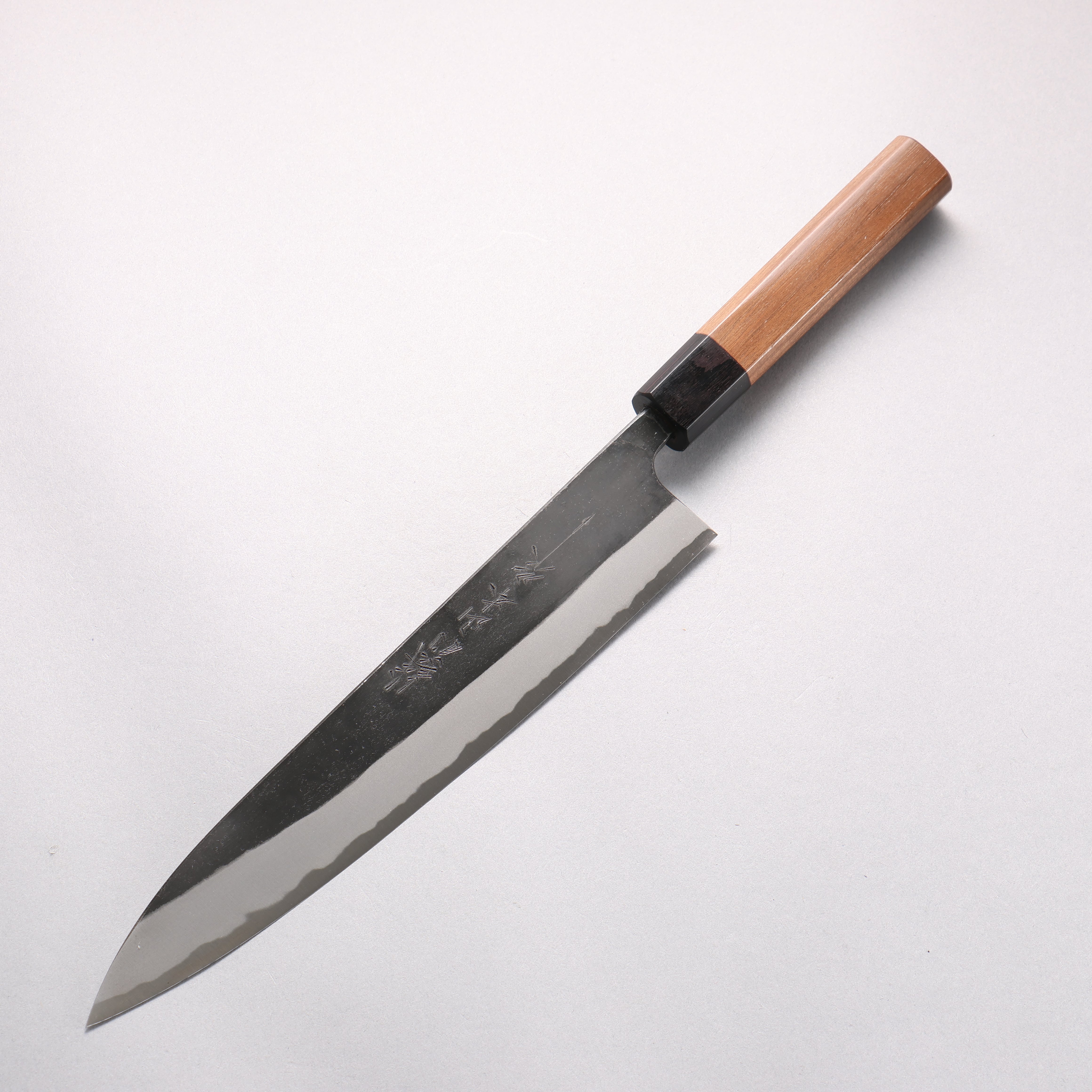 Nao Yamamoto Yasuki Blue Steel Kurouchi Sujihiki 240mm Walnut Handle - Japanny - Best Japanese Knife