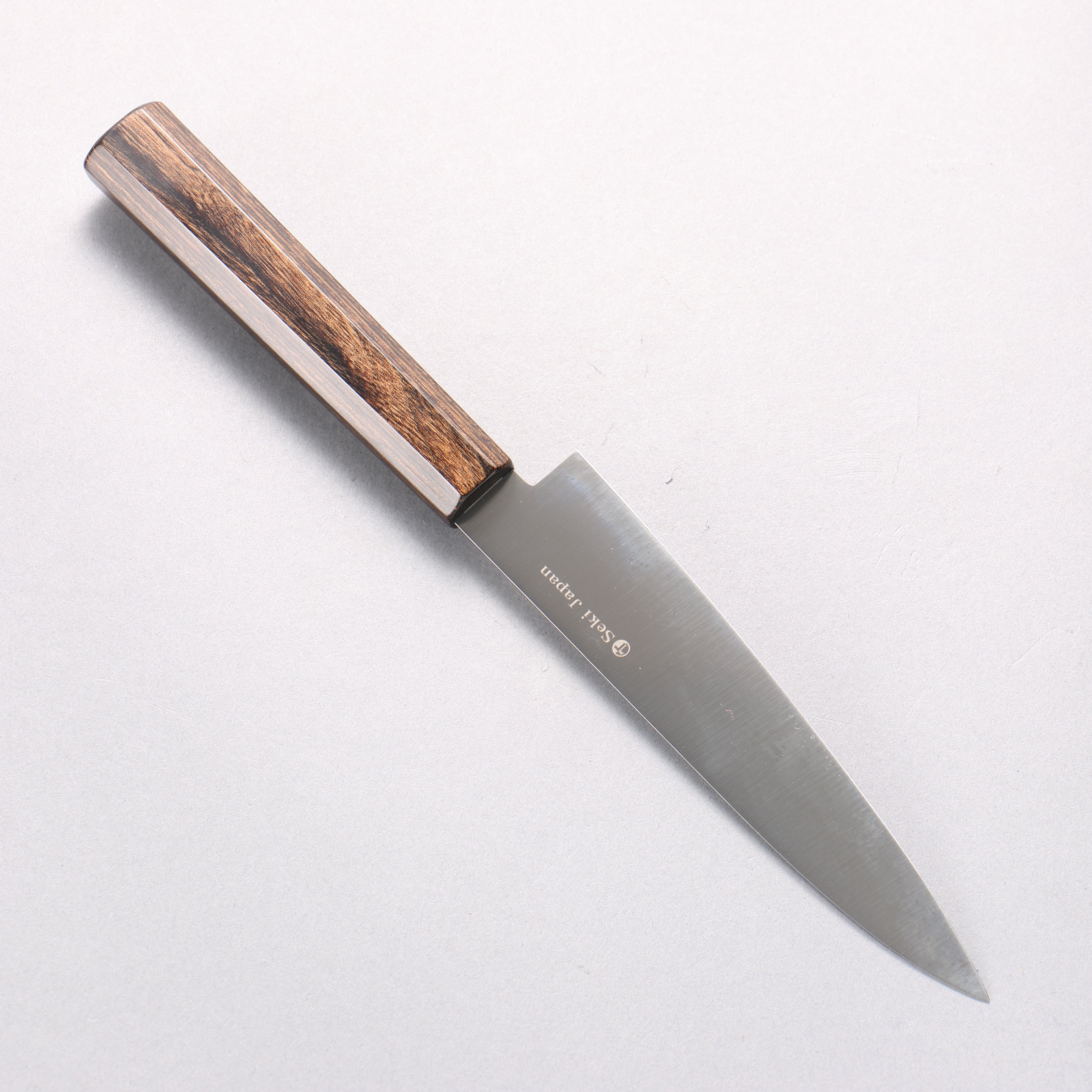 Kanetsune Ichizu VG10 Petty-Utility 135mm Brown Pakka wood Handle - Japanny - Best Japanese Knife