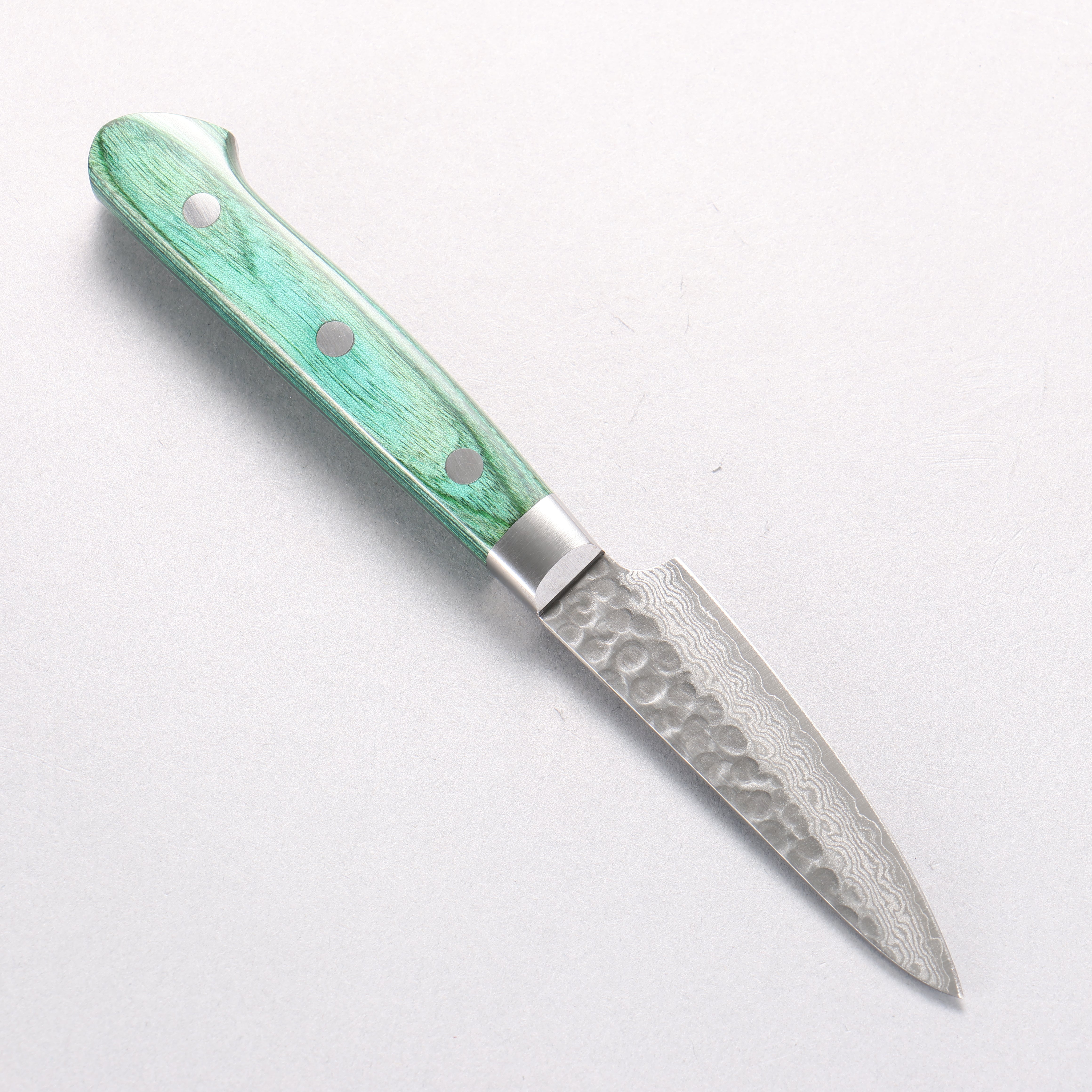 Sakai Takayuki VG10 17 Layer Damascus Petty-Utility 80mm Green Pakka wood Handle - Japanny - Best Japanese Knife
