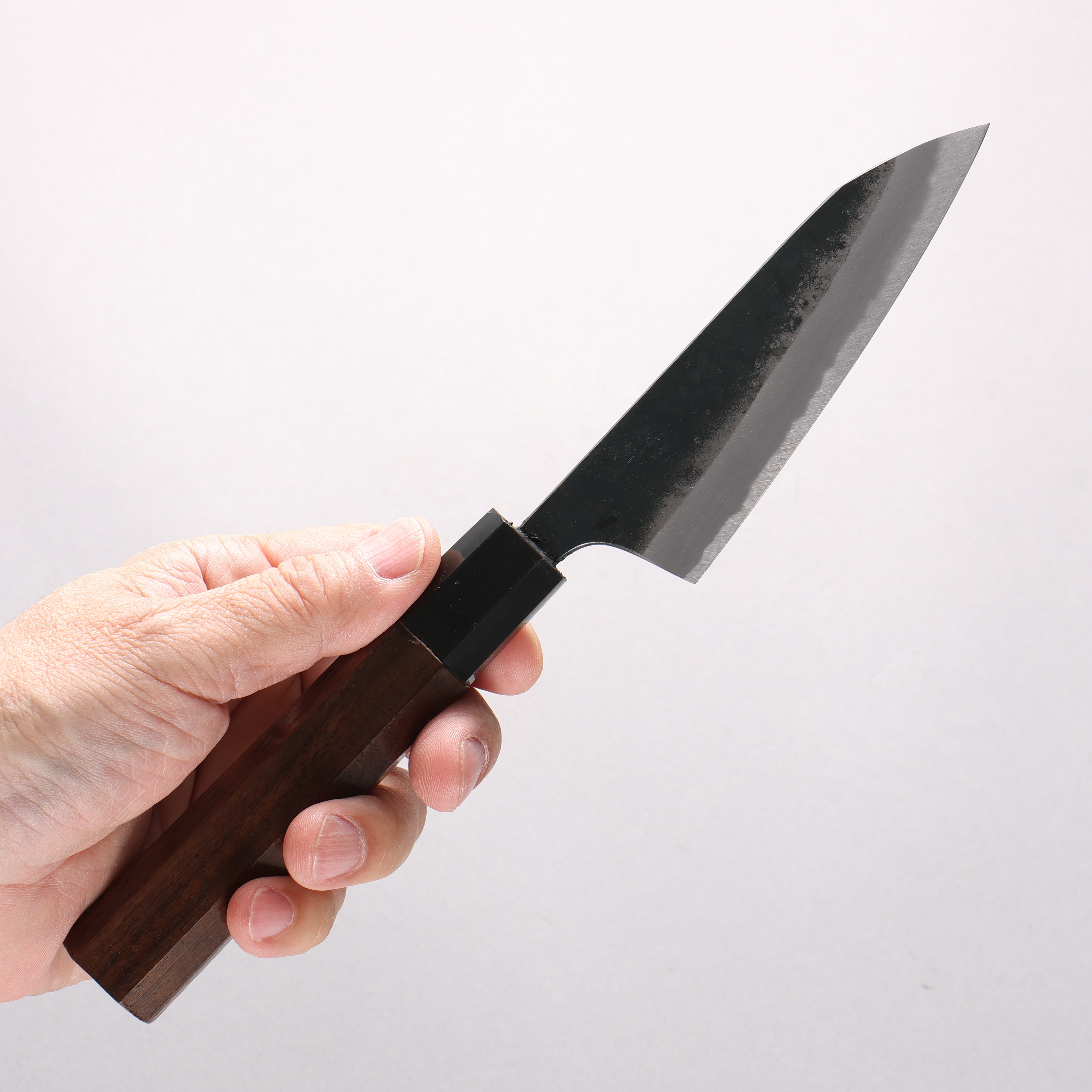 Daisuke Nishida Koharu White Steel No.1 Black Finished Petty-Utility 100mm Walnut Handle - Japanny - Best Japanese Knife