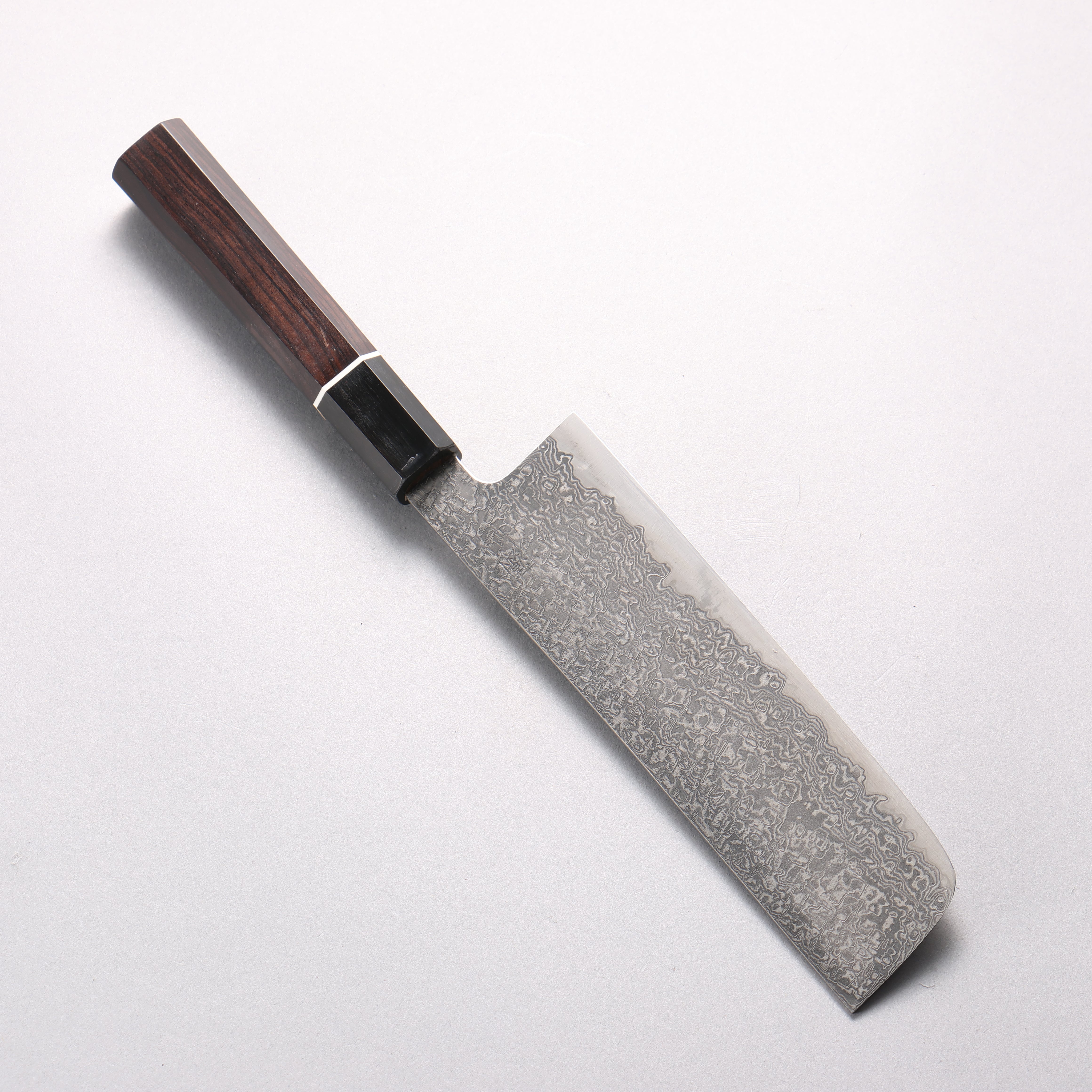 Shigeki Tanaka Habakiri SG2 Damascus Nakiri 165mm Ebony Wood (ferrule: Black Water Buffalo Horn) Handle - Japanny - Best Japanese Knife