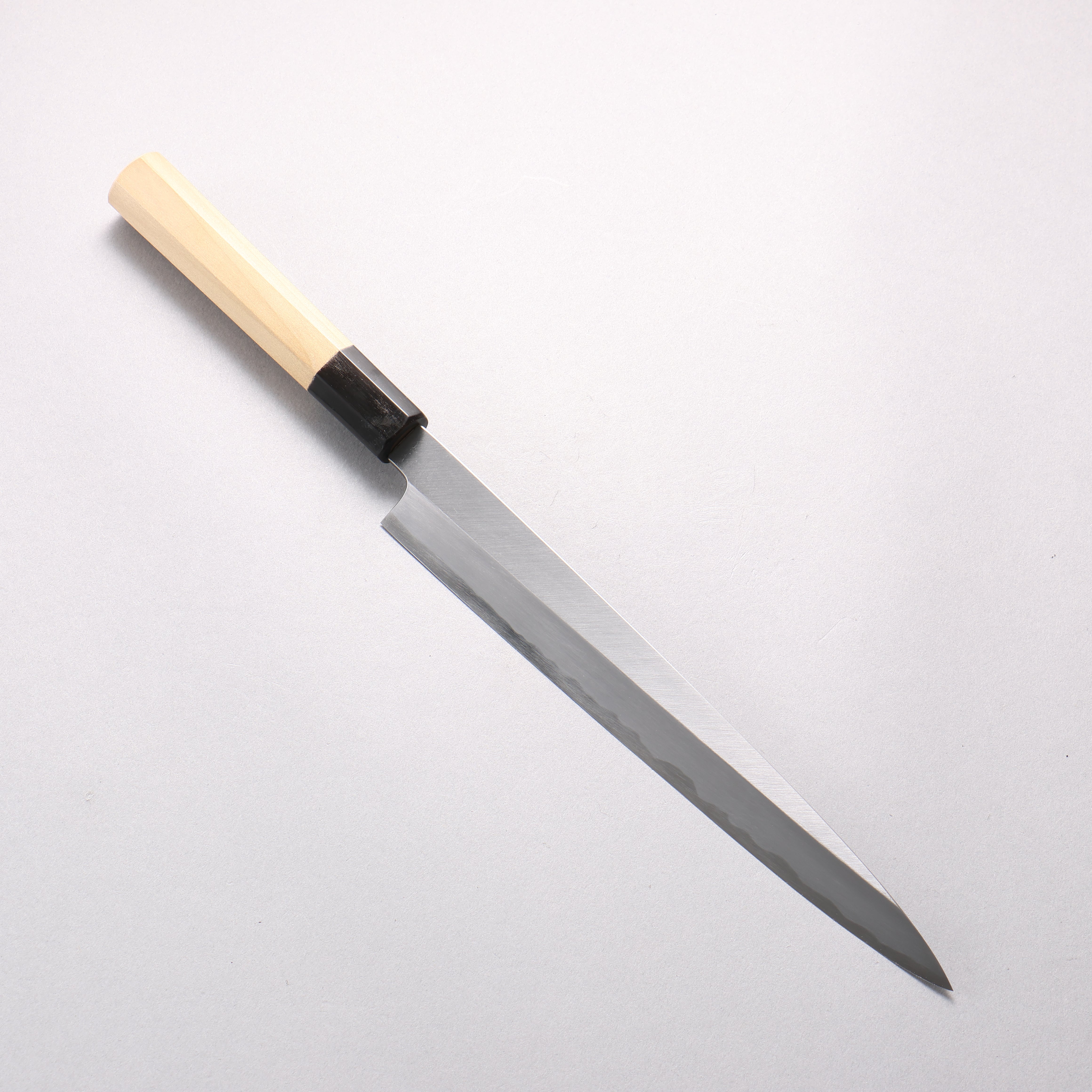 Minamoto Akitada White Steel No.2 Yanagiba 240mm Magnolia (Ferrule: Water Buffalo Horn) Handle - Japanny - Best Japanese Knife