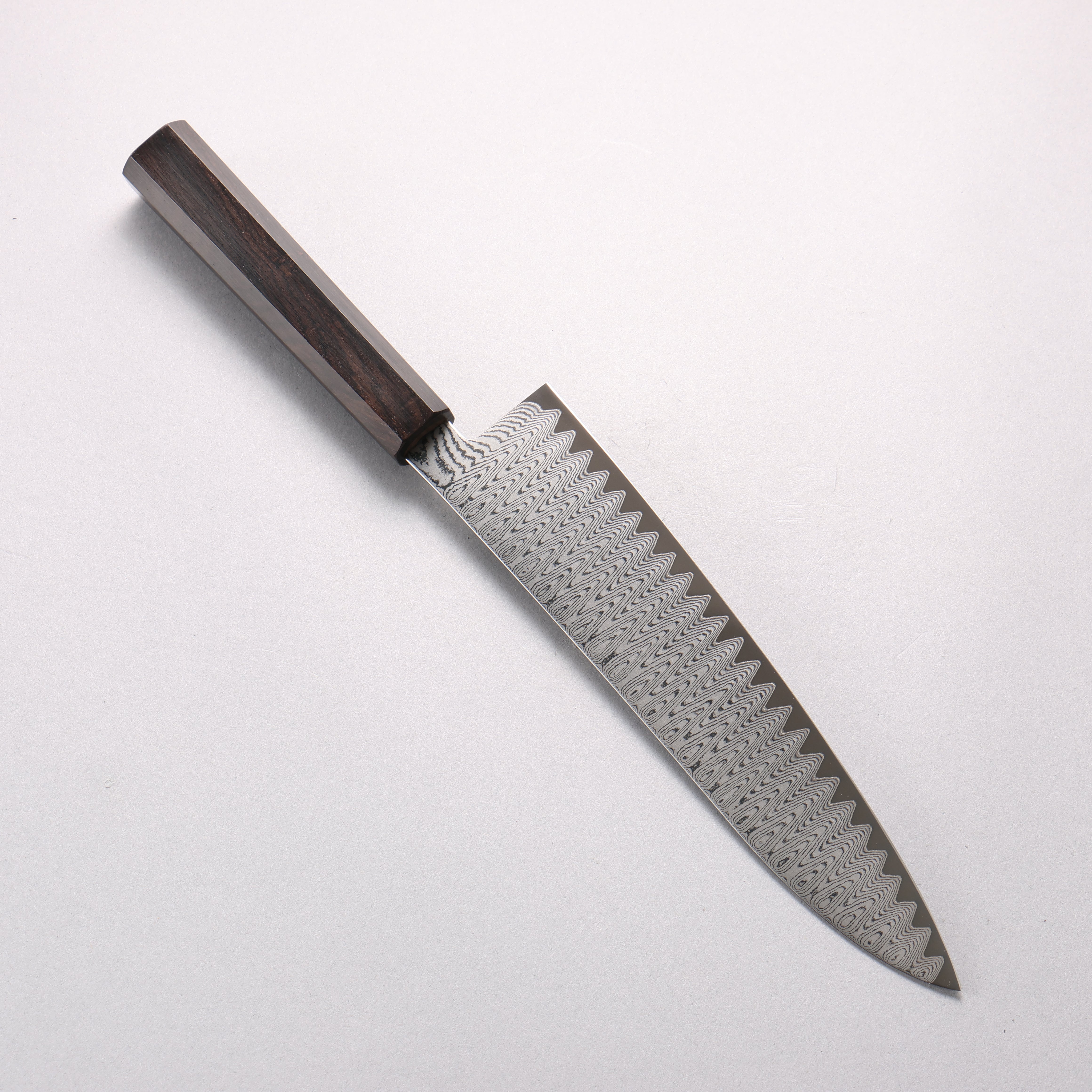 Kanjyo VG10 Damascus Ladder Pattern Gyuto 210mm Ebony Wood Handle - Japanny - Best Japanese Knife