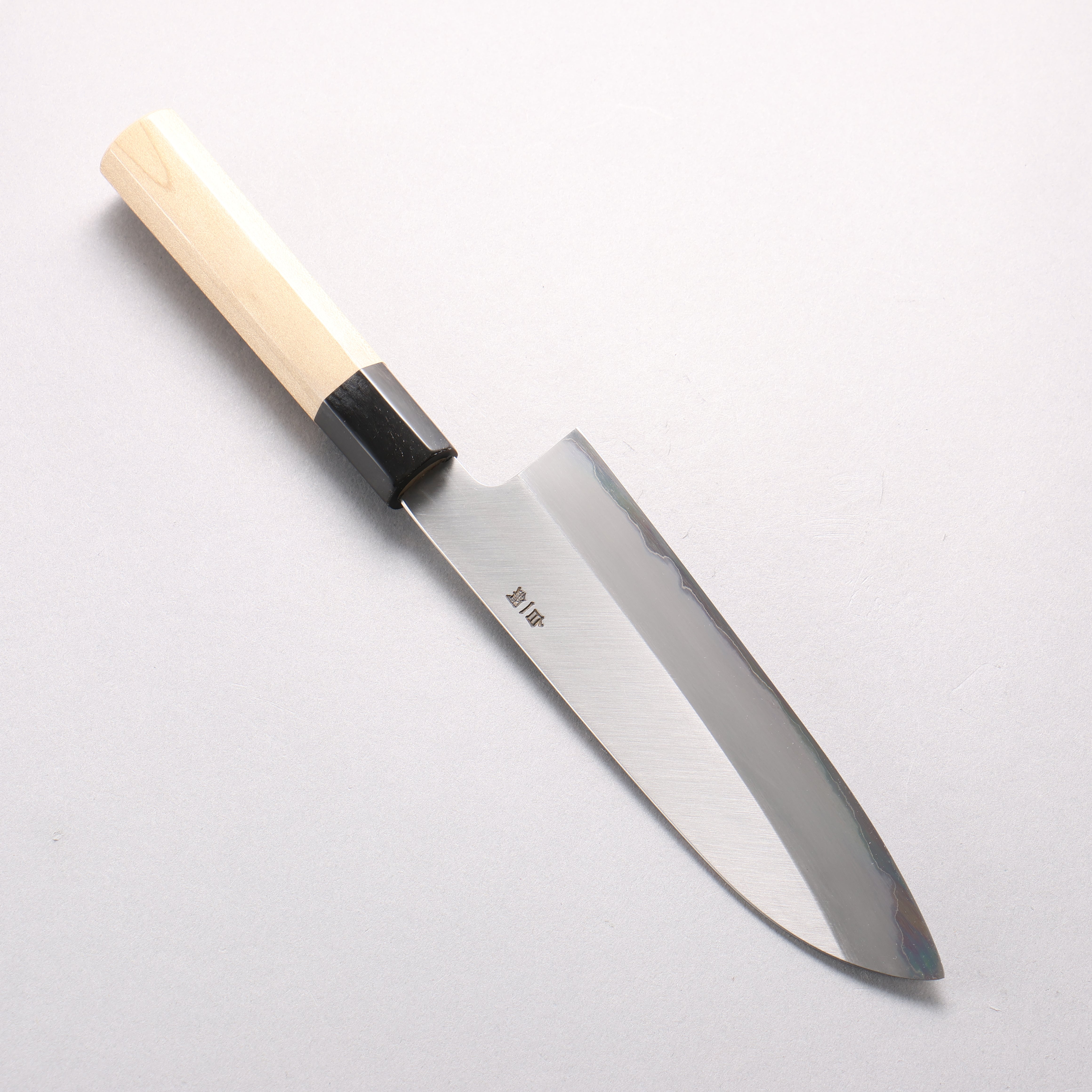 Sakai Kikumori White Steel No.1 Santoku 180mm Magnolia (Ferrule: Water Buffalo Horn) Handle - Japanny - Best Japanese Knife