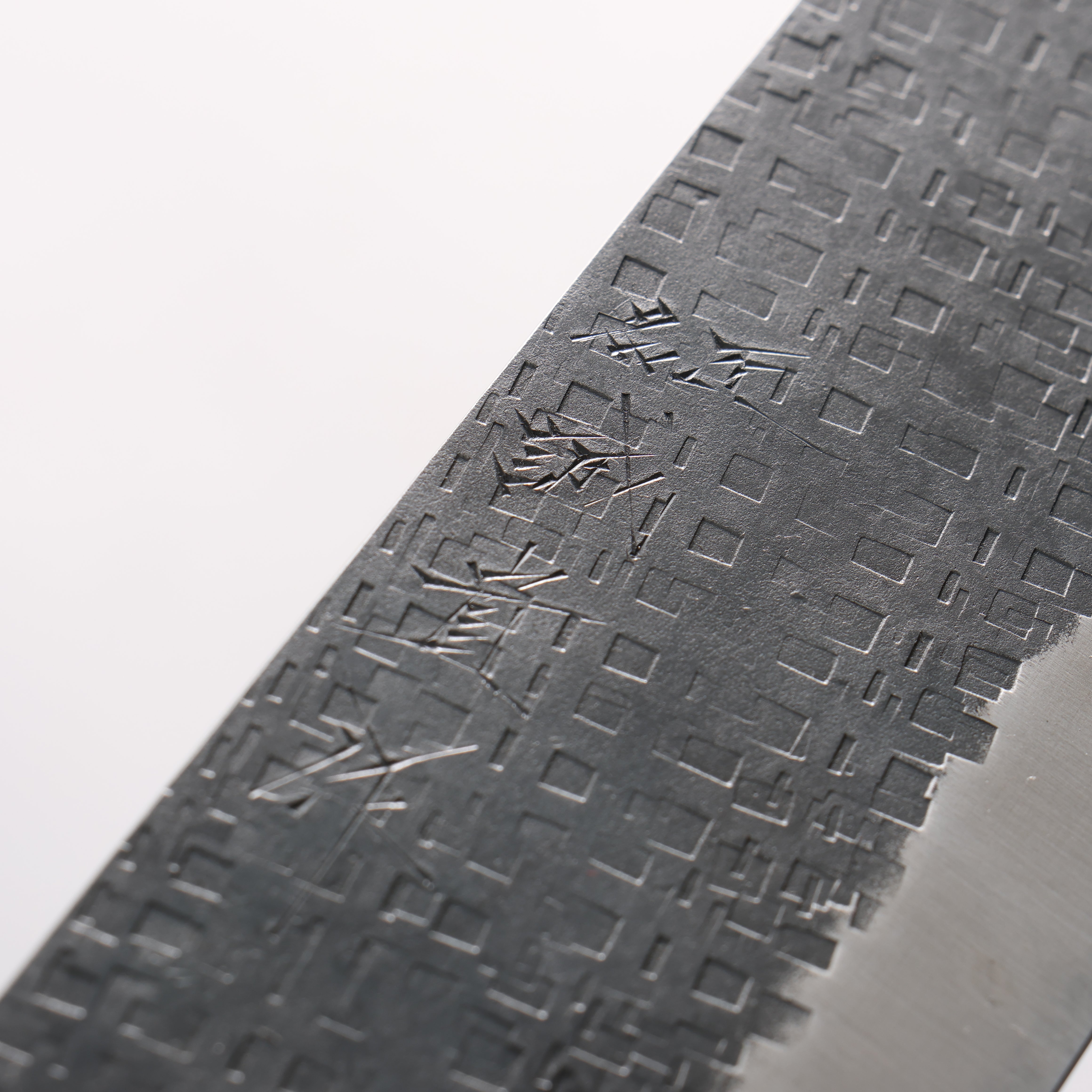 Shigeki Tanaka TEKKA Blue Steel No.2 Kurouchi Hammered(square) Nakiri 180mm Walnut Handle - Japanny - Best Japanese Knife