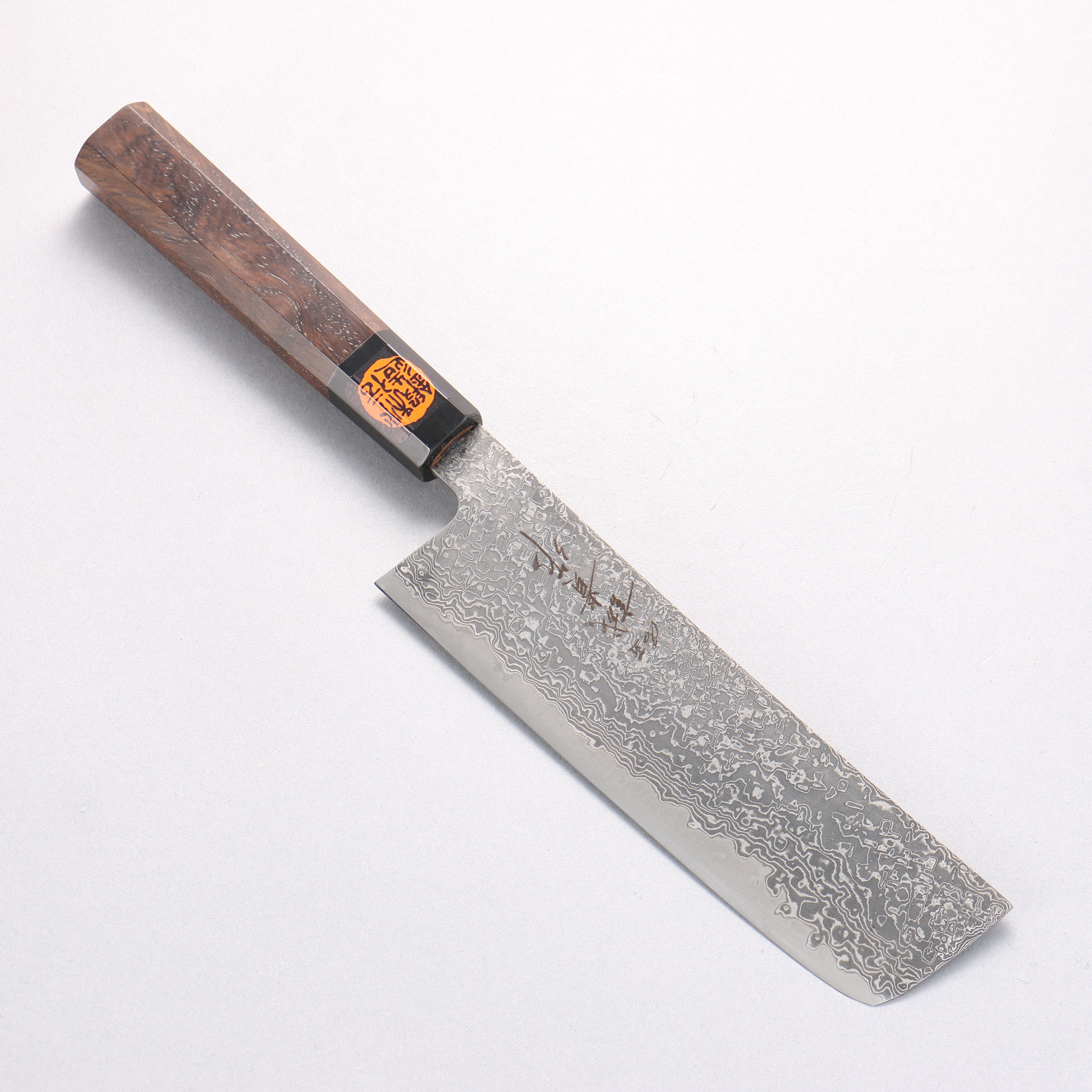Shigeki Tanaka Harukaze SG2 Damascus Nakiri 165mm Walnut Handle - Japanny - Best Japanese Knife