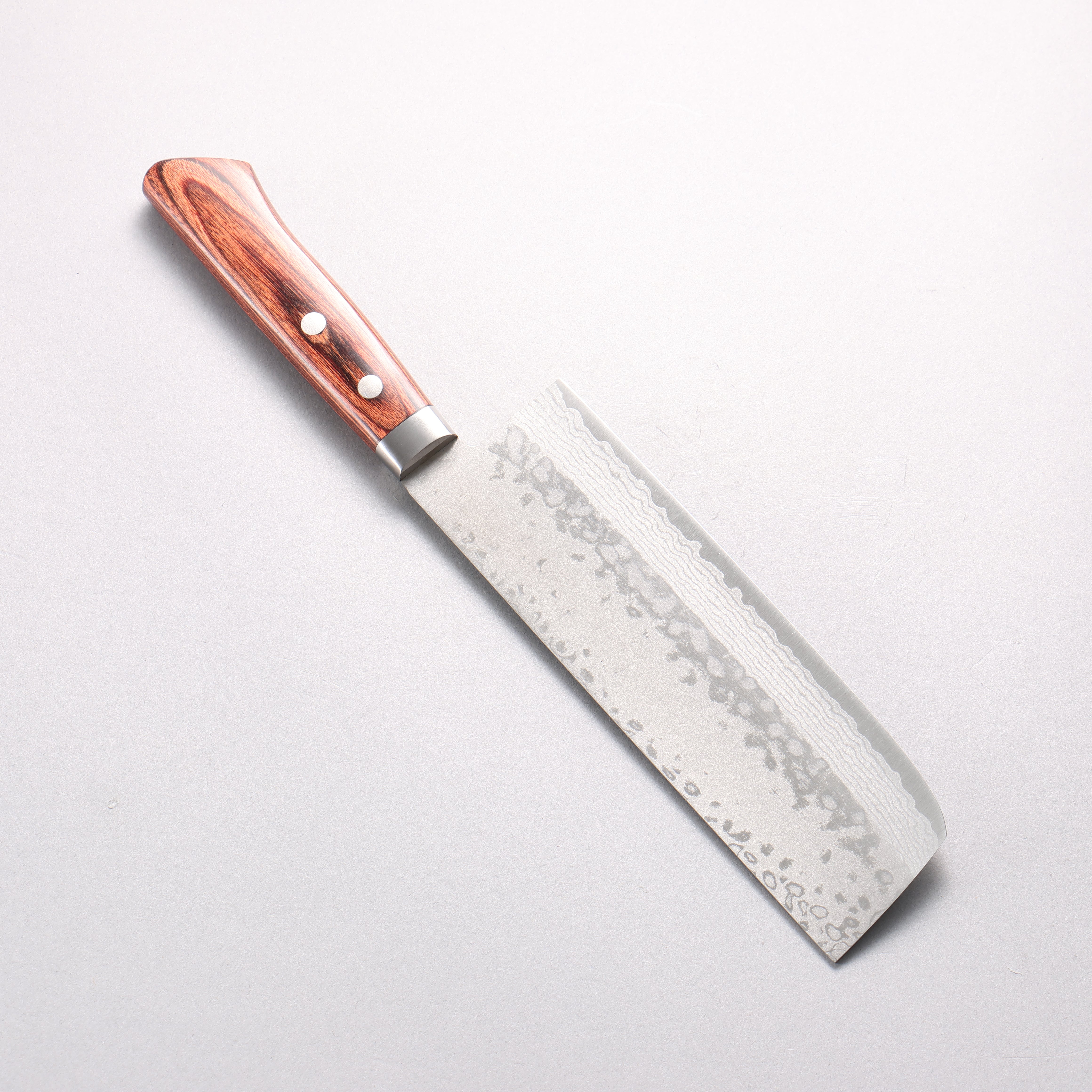 Kunihira Sairyu VG10 Damascus Migaki Finished Nakiri 165mm Mahogany Handle - Japanny - Best Japanese Knife