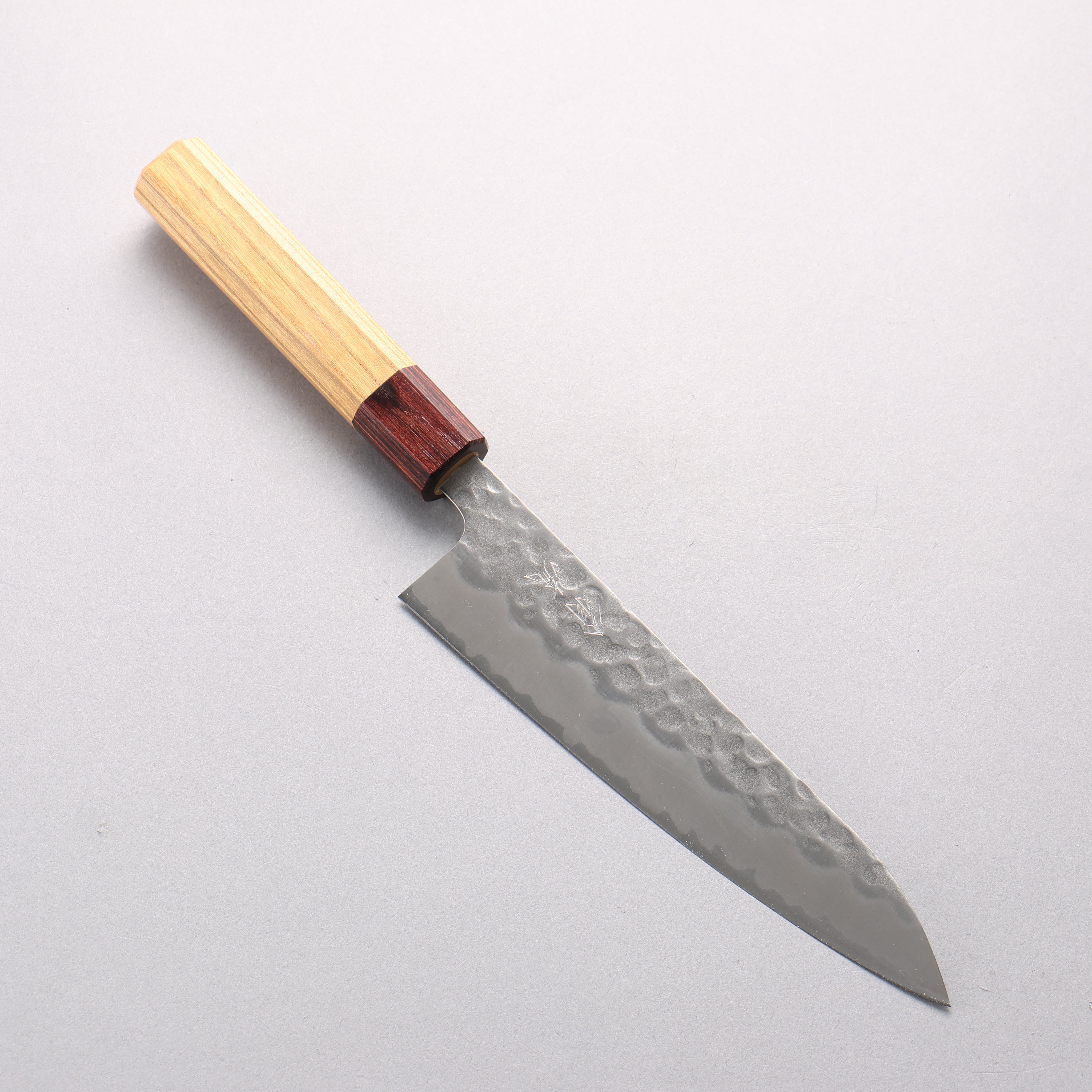 Oul White Steel No.2 Hammered Gyuto 180mm Keyaki (Japanese Elm) Handle - Japanny - Best Japanese Knife