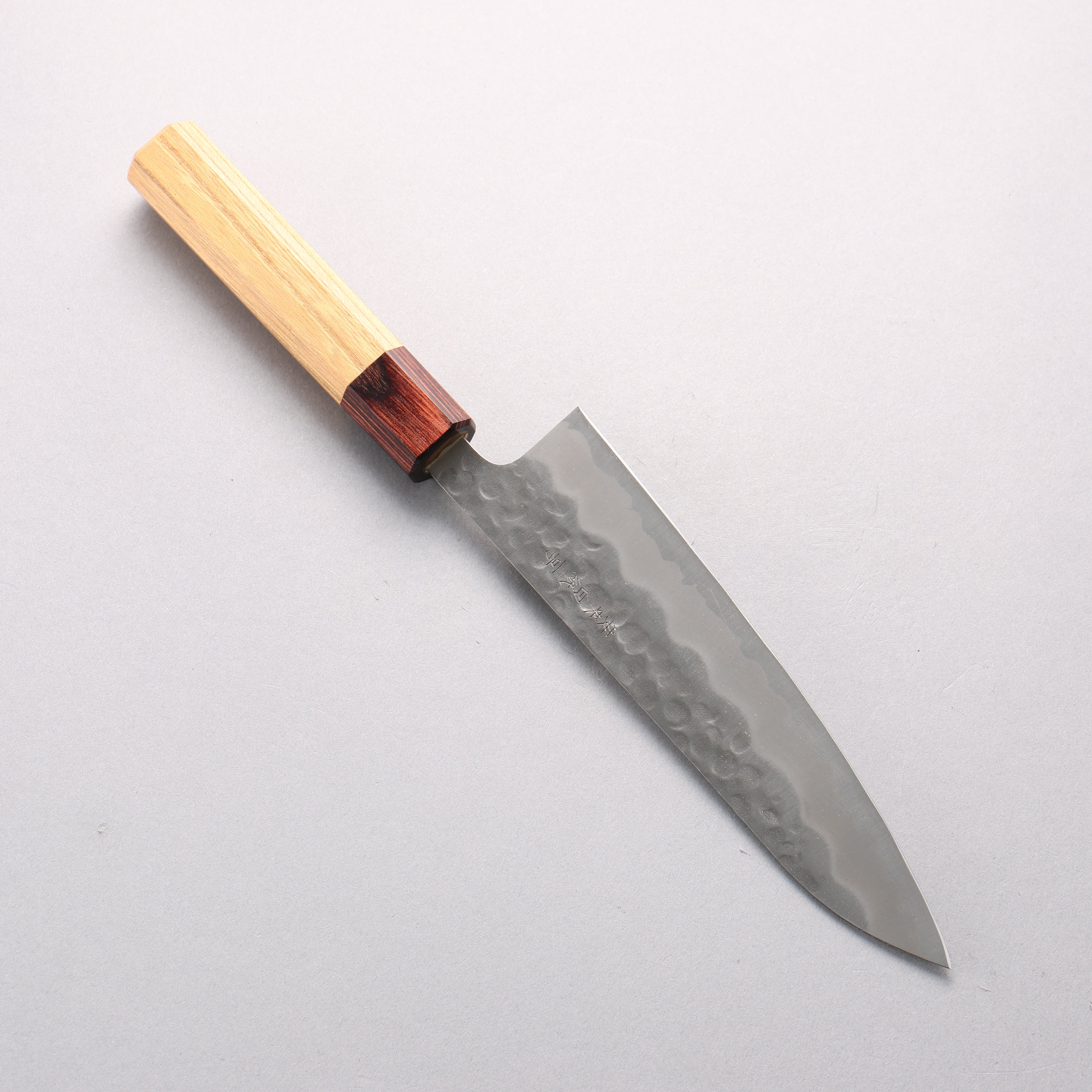 Oul White Steel No.2 Hammered Gyuto 180mm Keyaki (Japanese Elm) Handle - Japanny - Best Japanese Knife