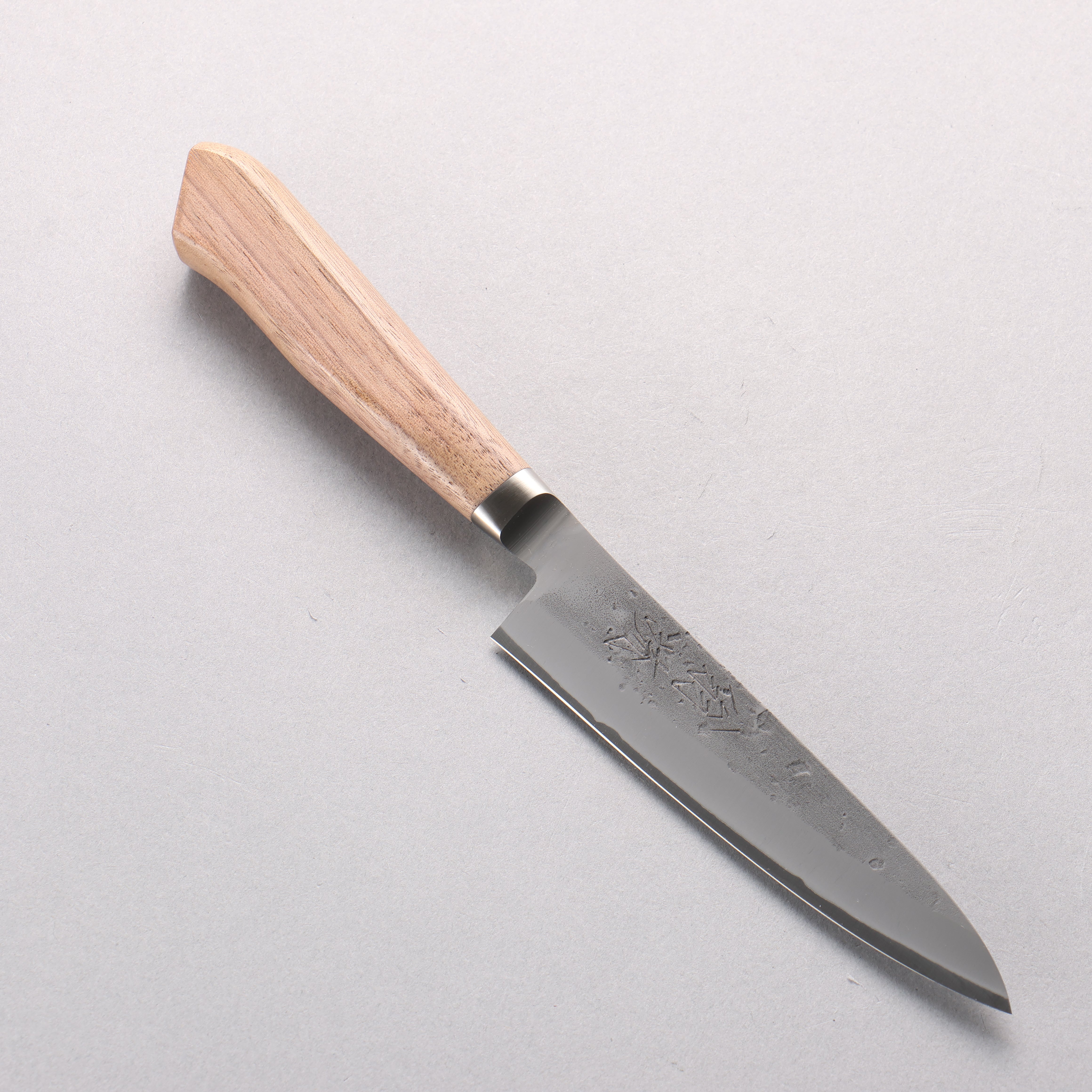 Oul Blue Steel Nashiji Petty-Utility 125mm Walnut Handle SN-05 - Japanny - Best Japanese Knife