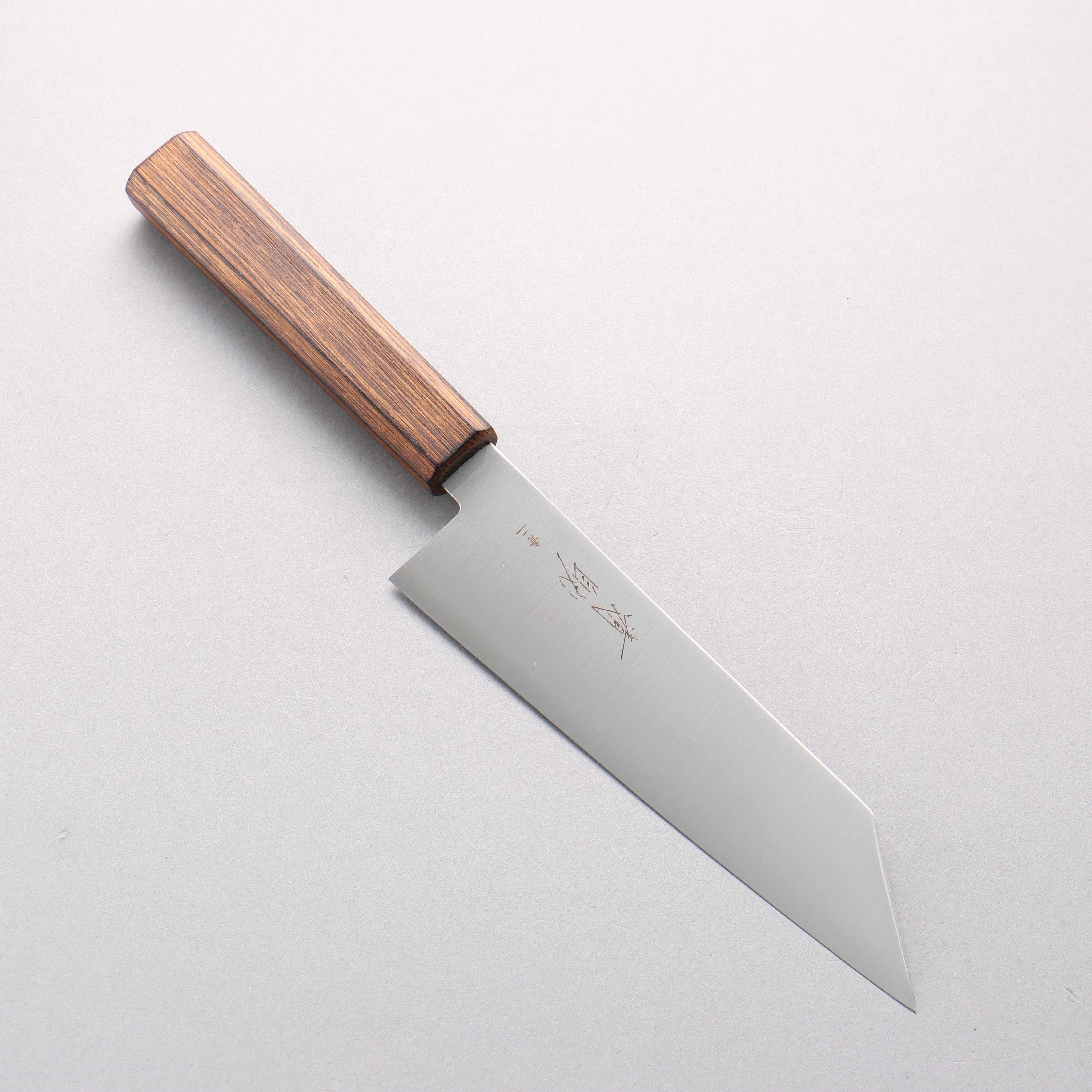 Seisuke Blue Steel No.2 Kiritsuke Gyuto 180mm Oak (Baikoku / Soot Black) Handle - Japanny - Best Japanese Knife