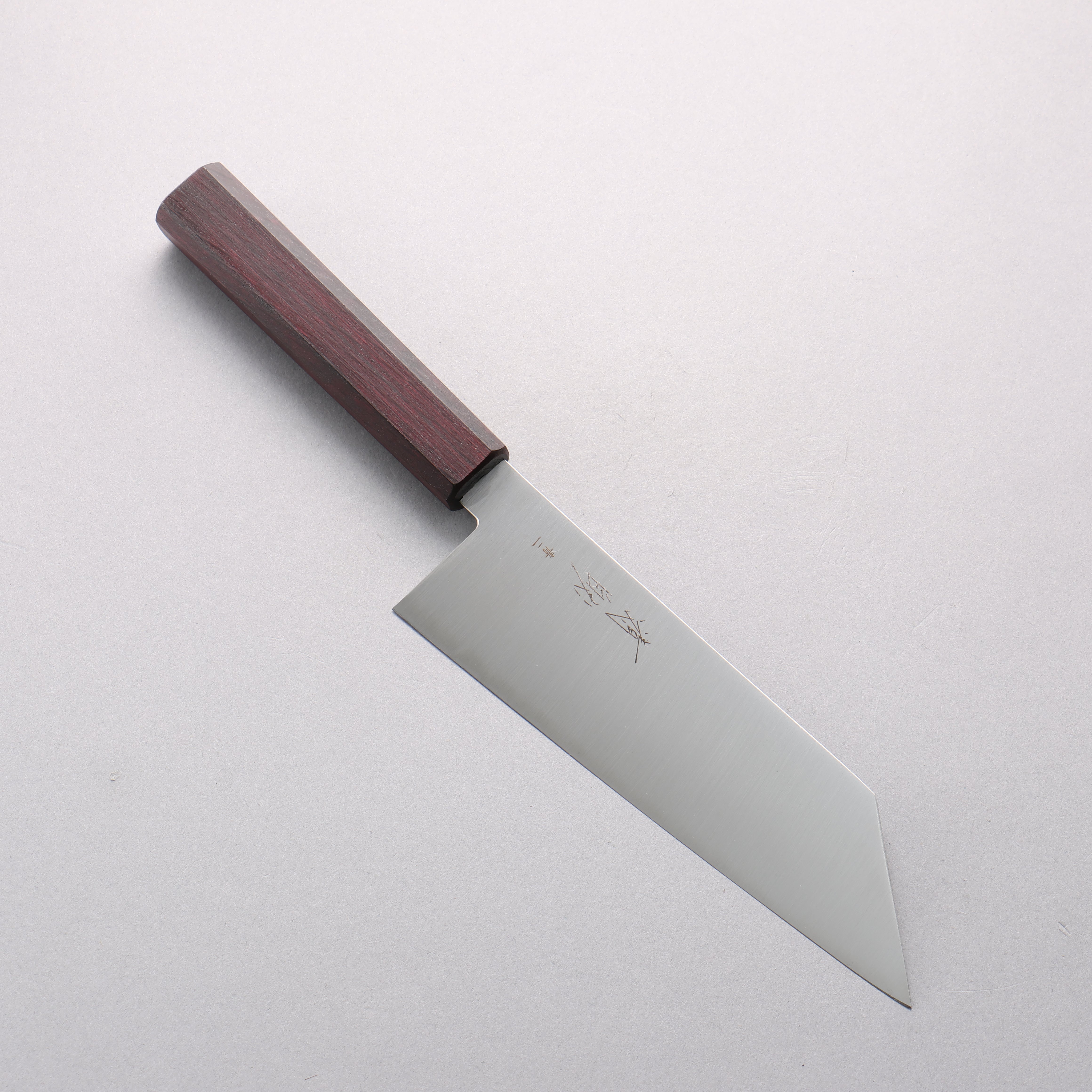 Seisuke Blue Steel No.2 Kiritsuke Santoku (wide) 180mm Oak (Purple Dyed) Handle