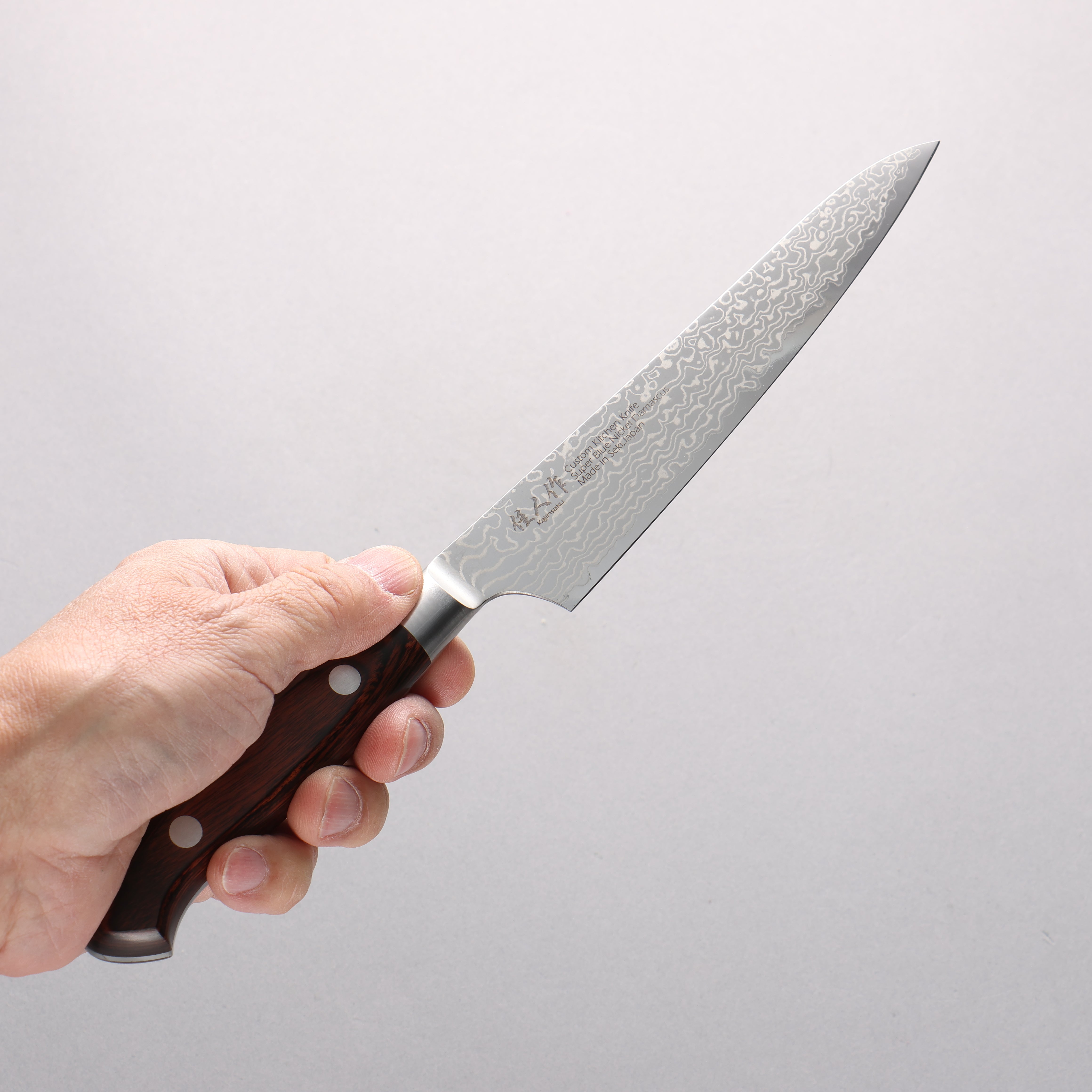 Kajin Blue Super Damascus Petty-Utility 150mm Mahogany Handle