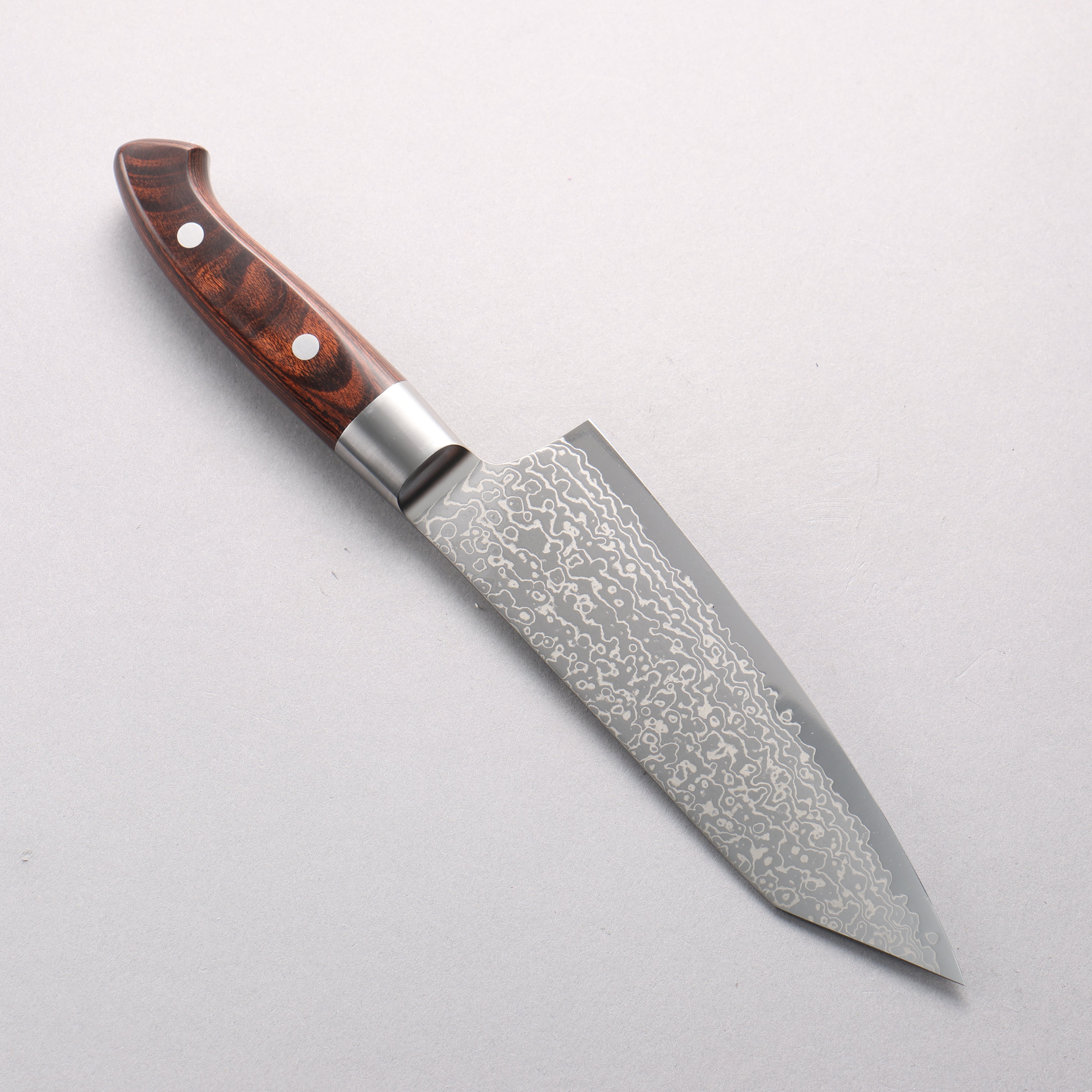Kajin Blue Super Damascus Kiritsuke Santoku 180mm Mahogany Handle
