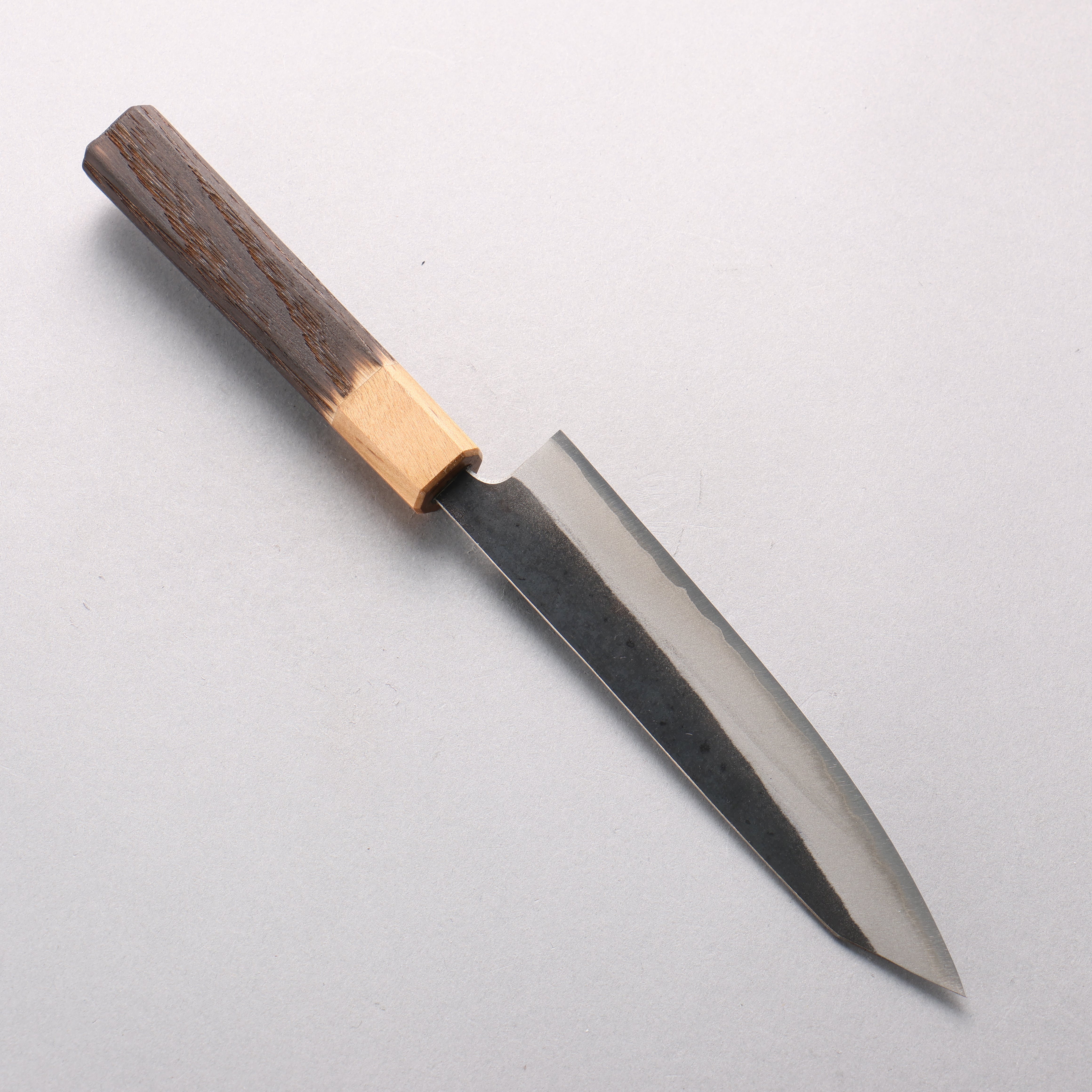 Seisuke Blue Steel No.2 Black Finished Kiritsuke Petty-Utility 150mm Burnt Chestnut (ferrule: Cherry Wood) Handle - Japanny - Best Japanese Knife