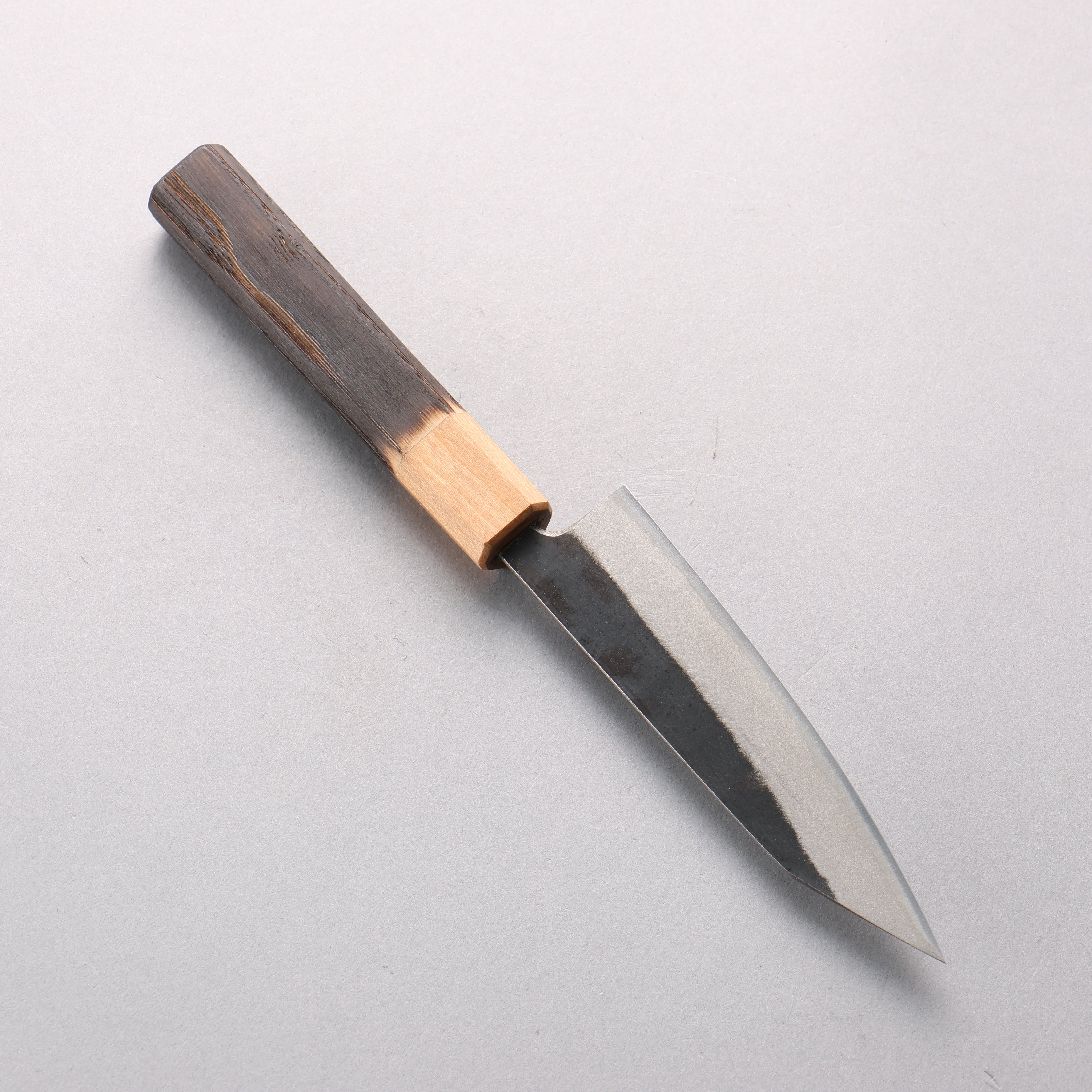 Seisuke Blue Steel No.2 Black Finished Kiritsuke Petty-Utility 120mm Burnt Chestnut (ferrule: Cherry Wood) Handle - Japanny - Best Japanese Knife