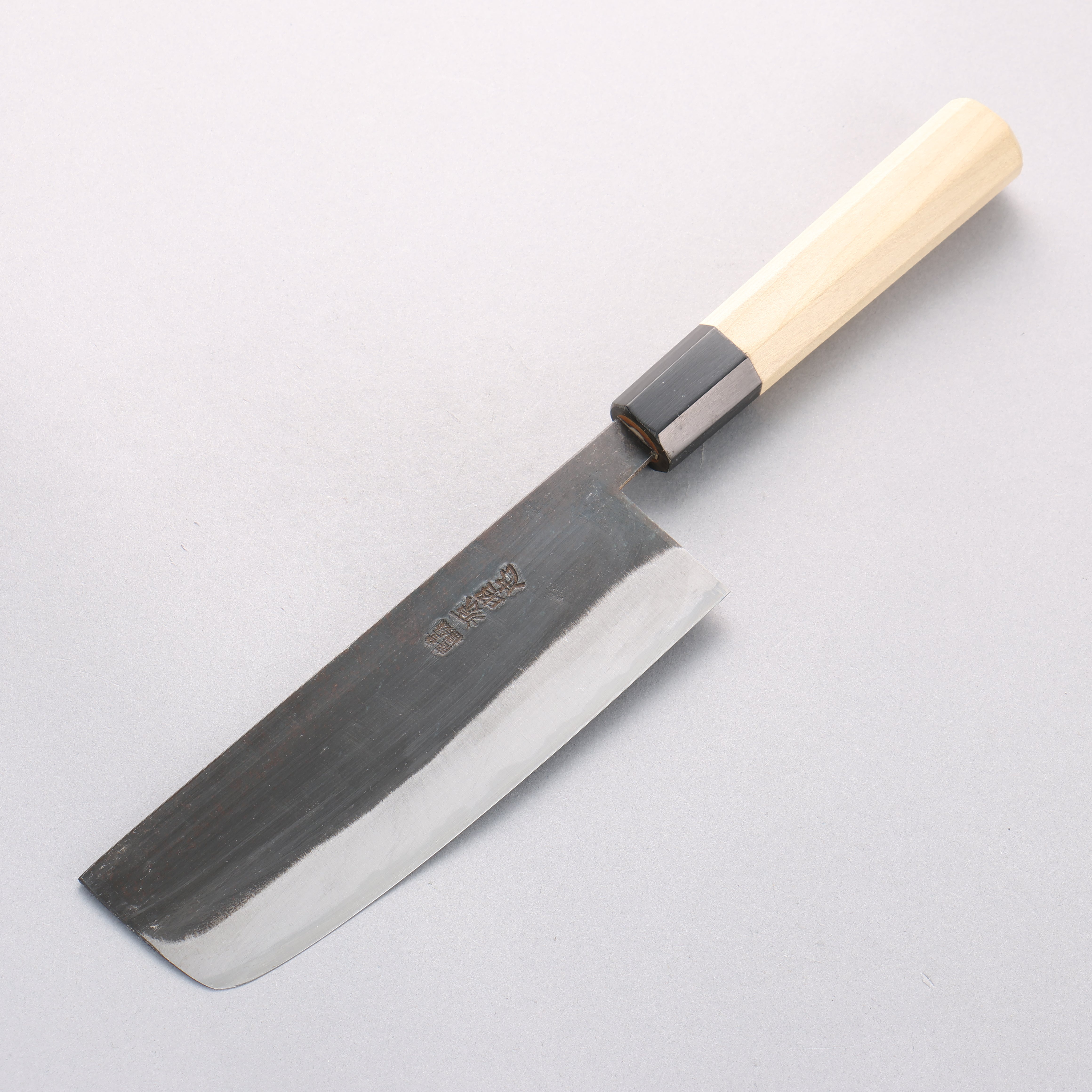 Minamoto Akitada White Steel No.2 Kurouchi Nakiri 165mm Magnolia Handle - Japanny - Best Japanese Knife