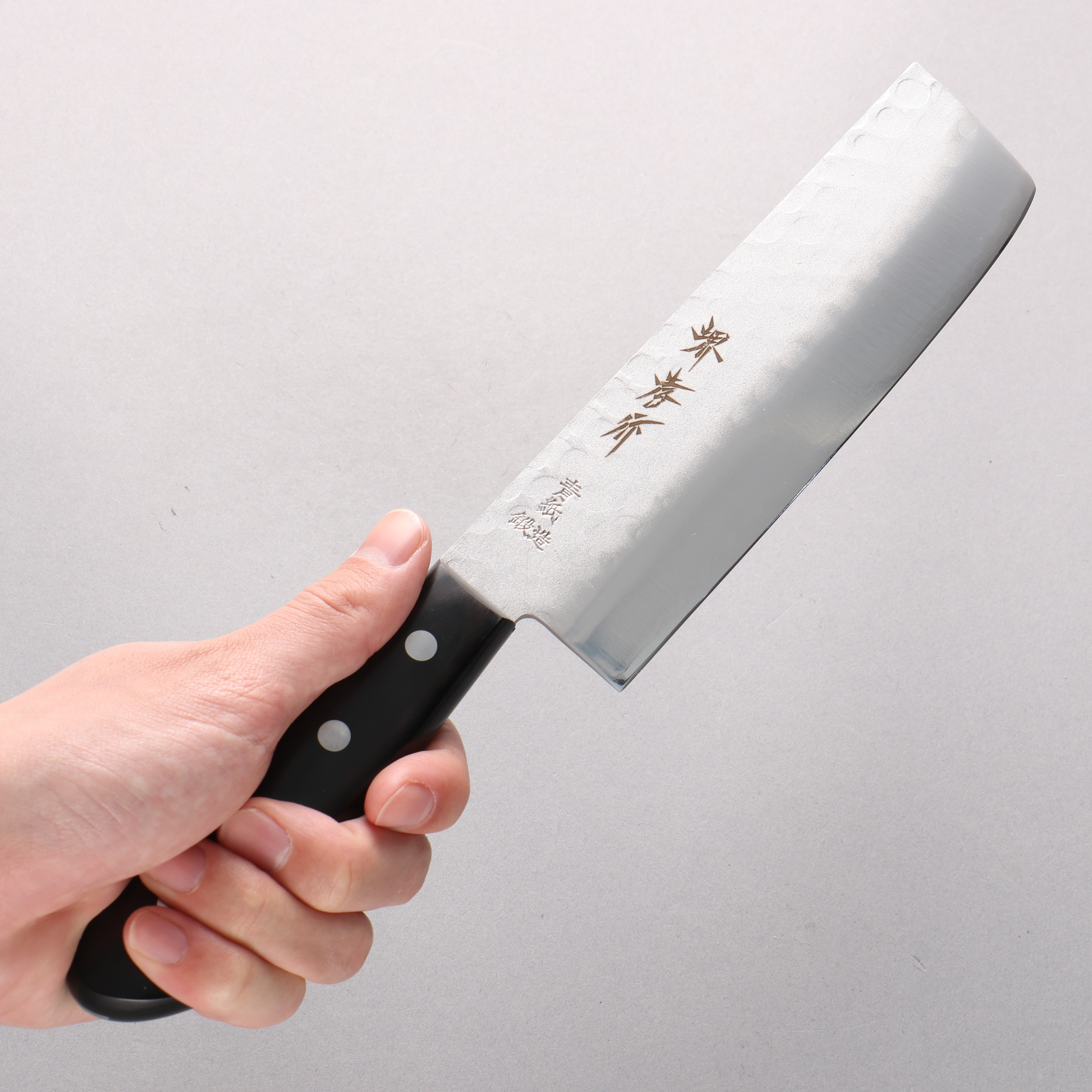 Sakai Takayuki Blue Steel Hammered 3 Layer Nakiri 165mm - Japanny - Best Japanese Knife