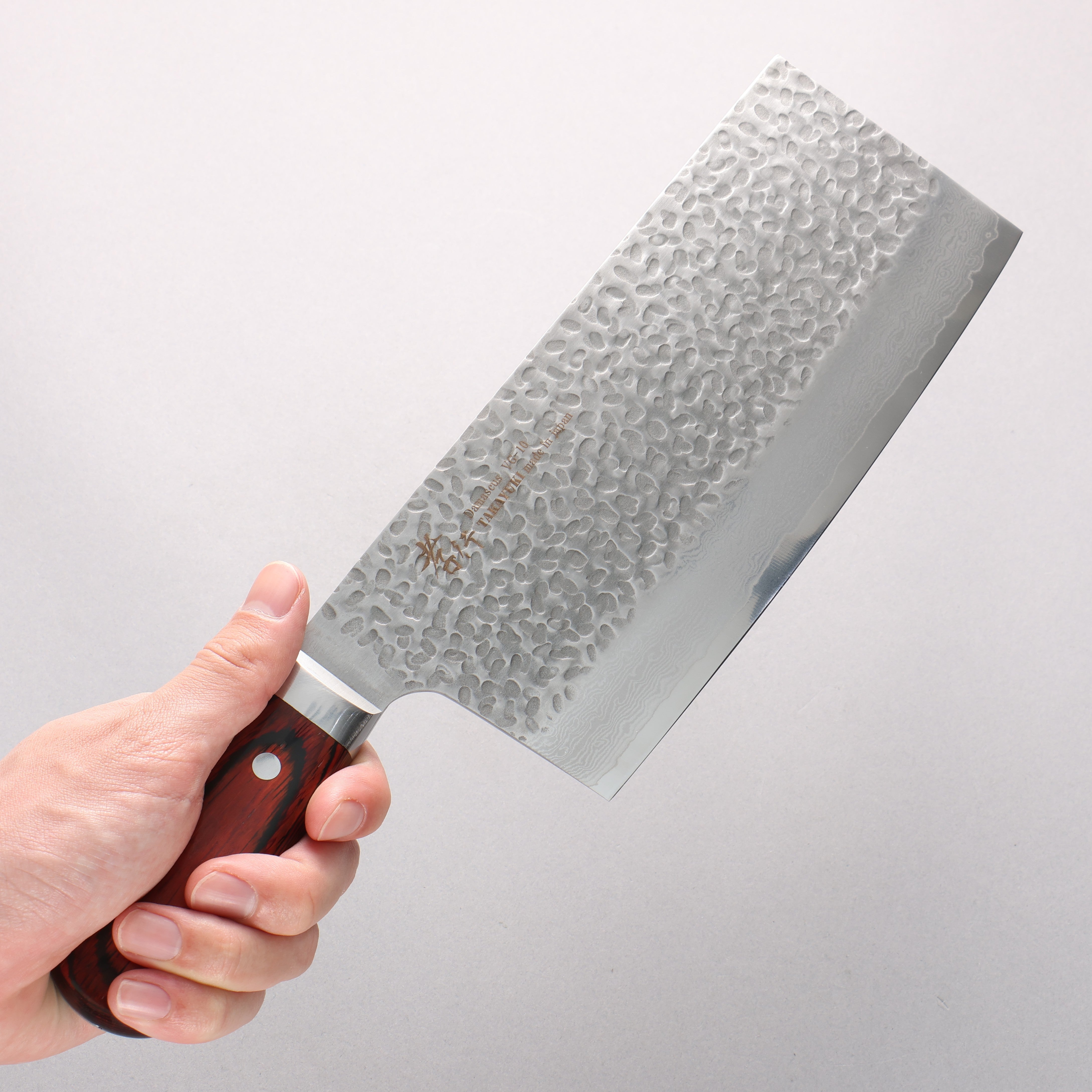 Sakai Takayuki VG10 33 Layer Damascus Chinese Cleaver 195mm Mahogany Pakka wood Handle - Japanny - Best Japanese Knife