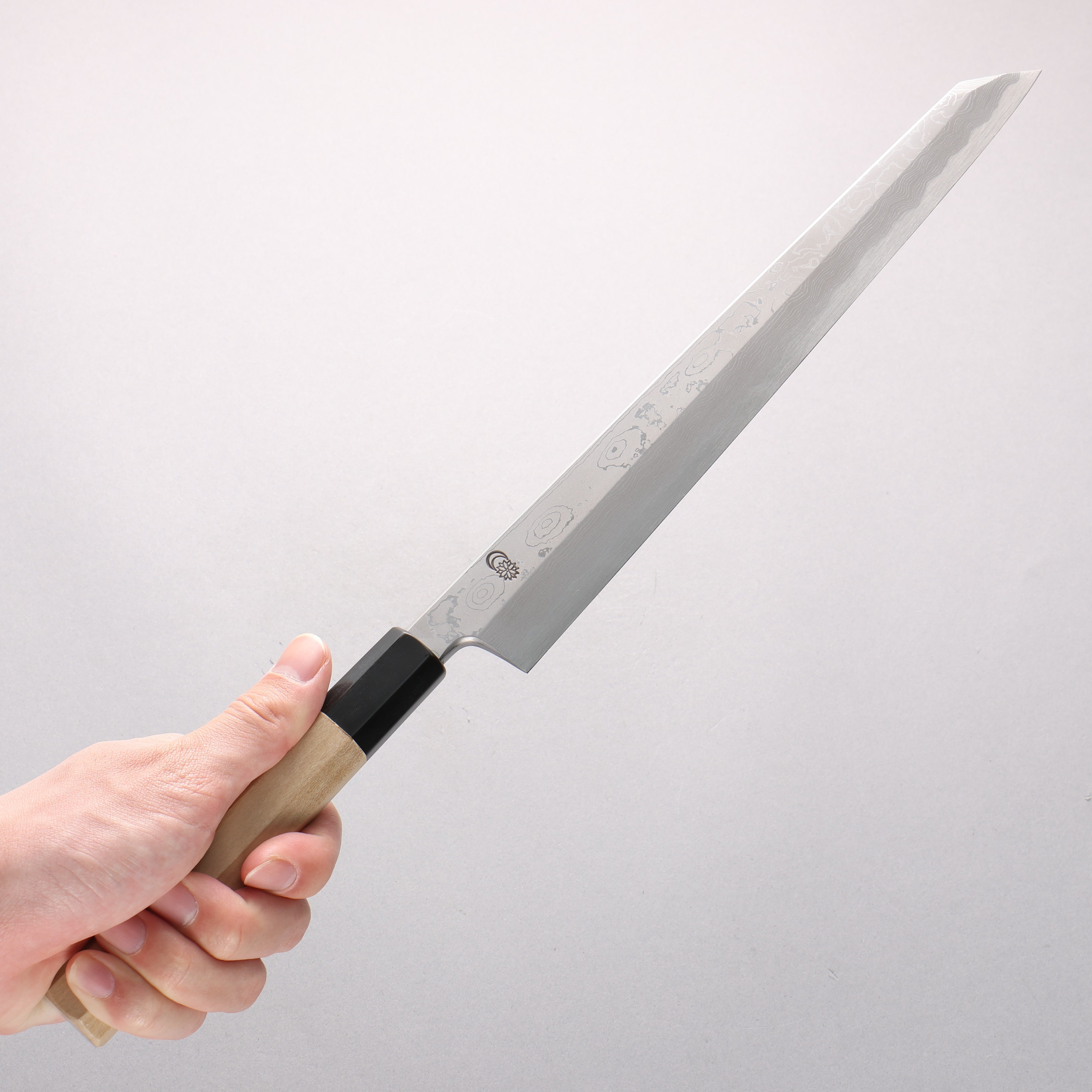 Kikuzuki Blue Steel No.1 Damascus Kiritsuke Yanagiba 270mm Magnolia Handle - Japanny - Best Japanese Knife