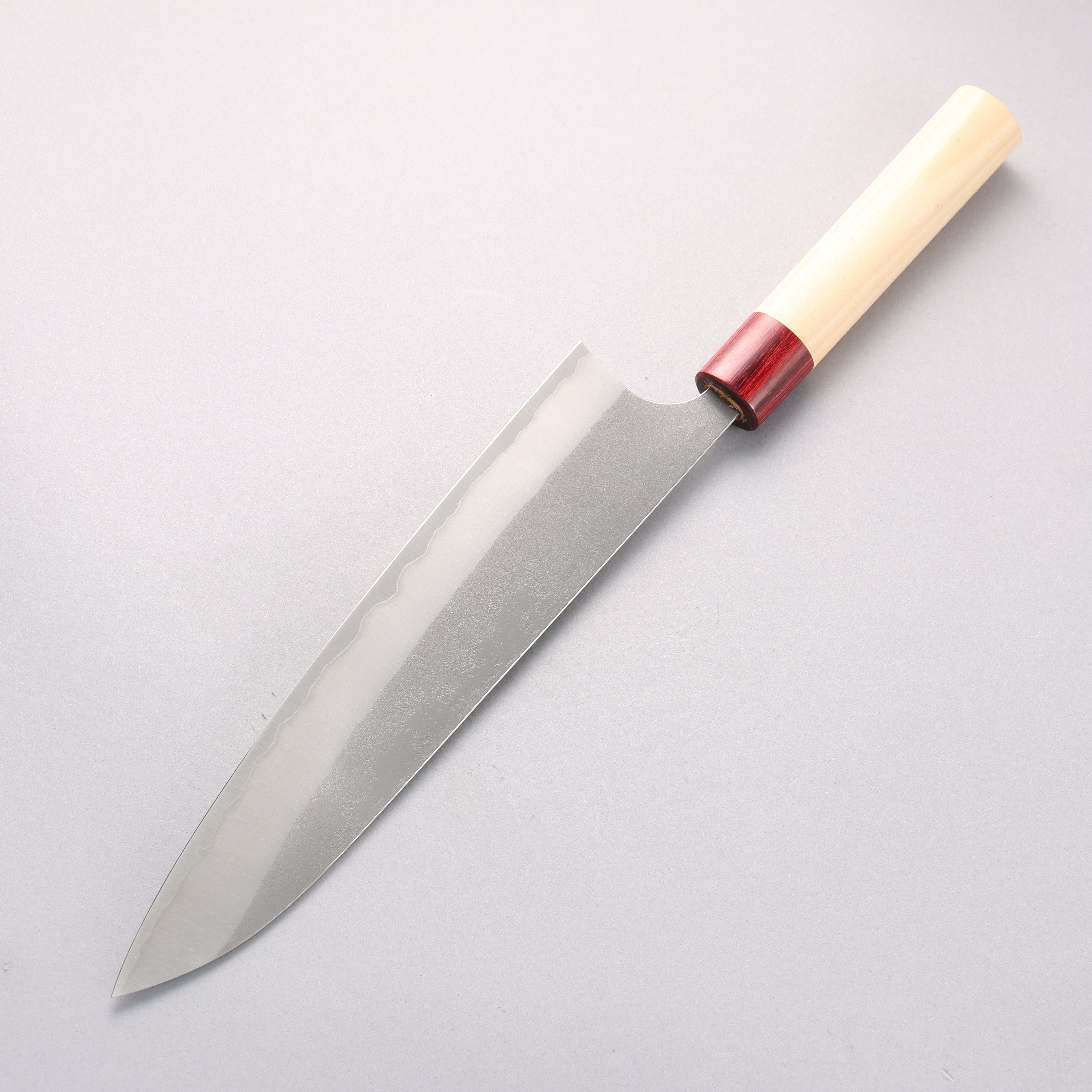 Masakage Yuki White Steel No.2 Nashiji Gyuto 240mm Magnolia Handle - Japanny - Best Japanese Knife
