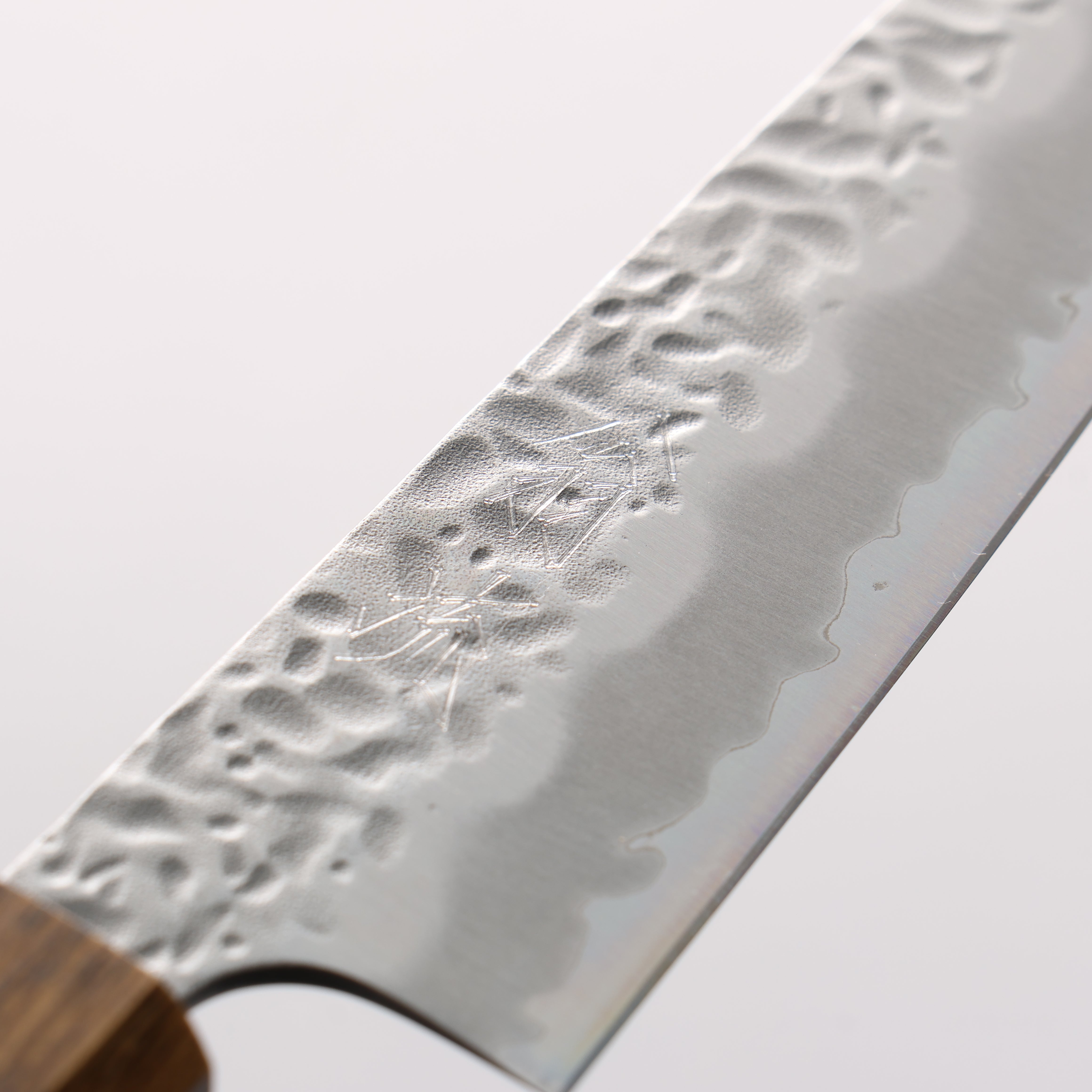 Oul White Steel No.1 Hammered Petty-Utility 135mm Oak Handle - Japanny - Best Japanese Knife