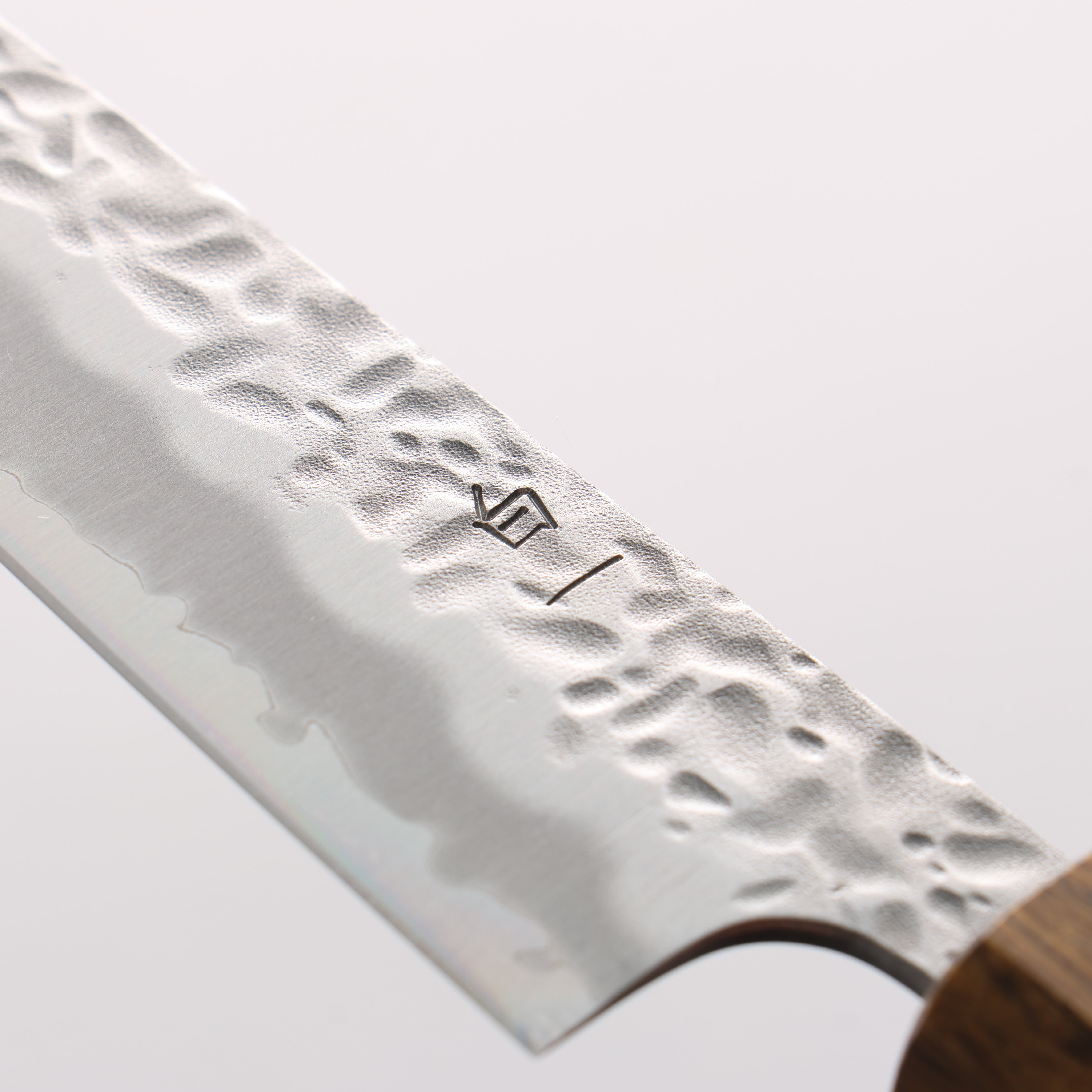 Oul White Steel No.1 Hammered Petty-Utility 135mm Oak Handle - Japanny - Best Japanese Knife