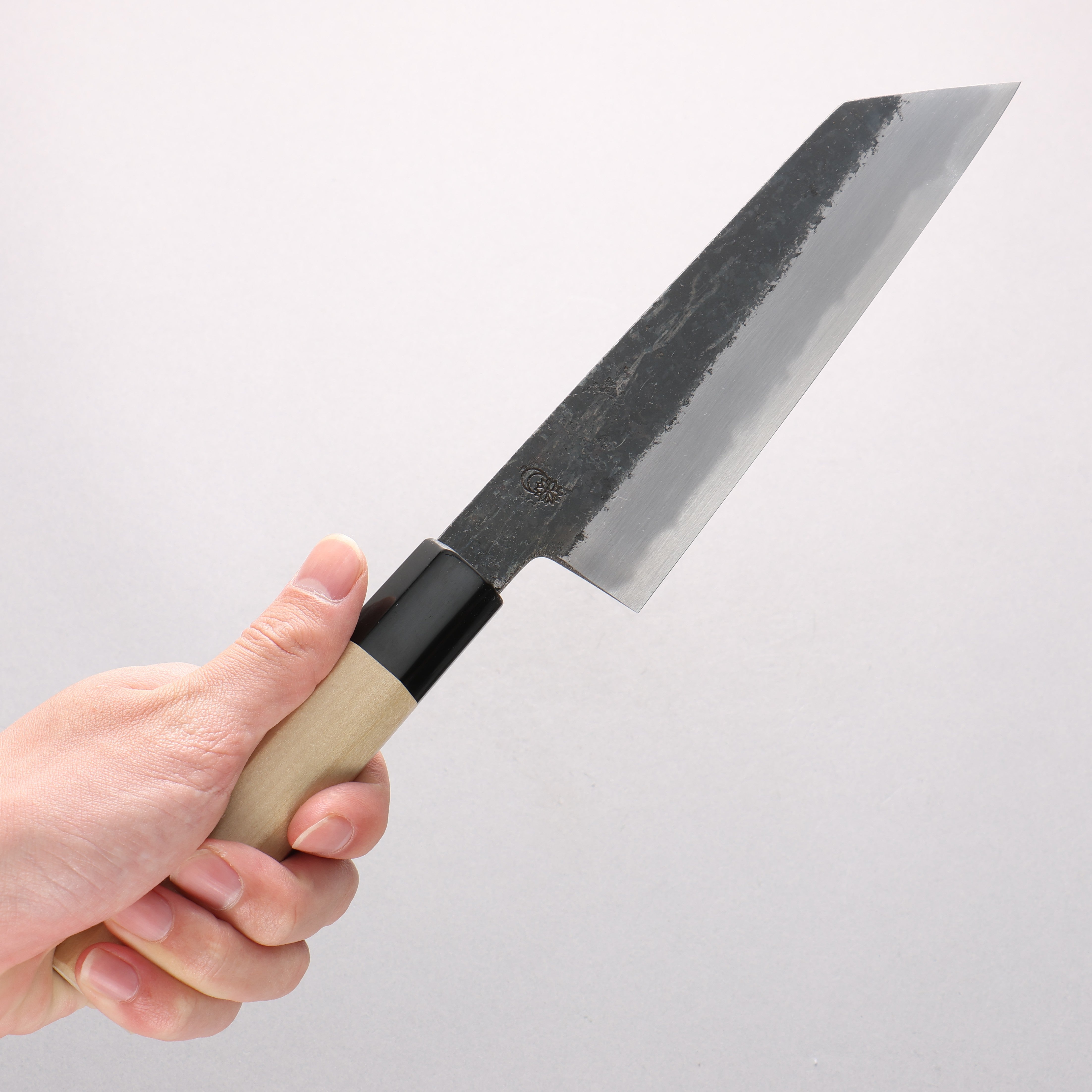 Kikuzuki White Steel No.2 Black Finished Kiritsuke Santoku 180mm Magnolia Handle - Japanny - Best Japanese Knife