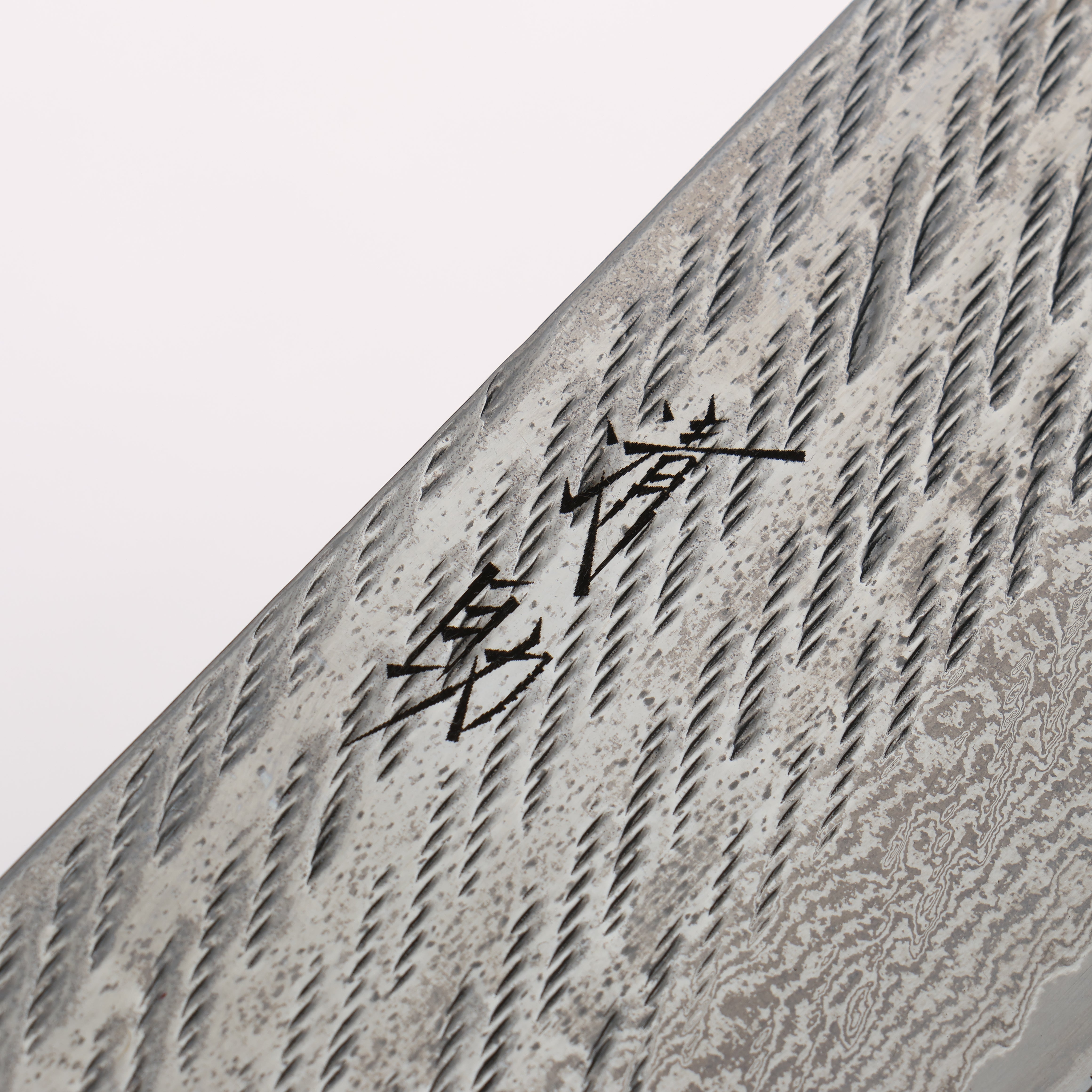 Seisuke Silver Steel No.3 Hammered Damascus Rope Pattern Nakiri 165mm Ebony Wood (ferrule: Black Water Buffalo Horn) Handle - Japanny - Best Japanese Knife