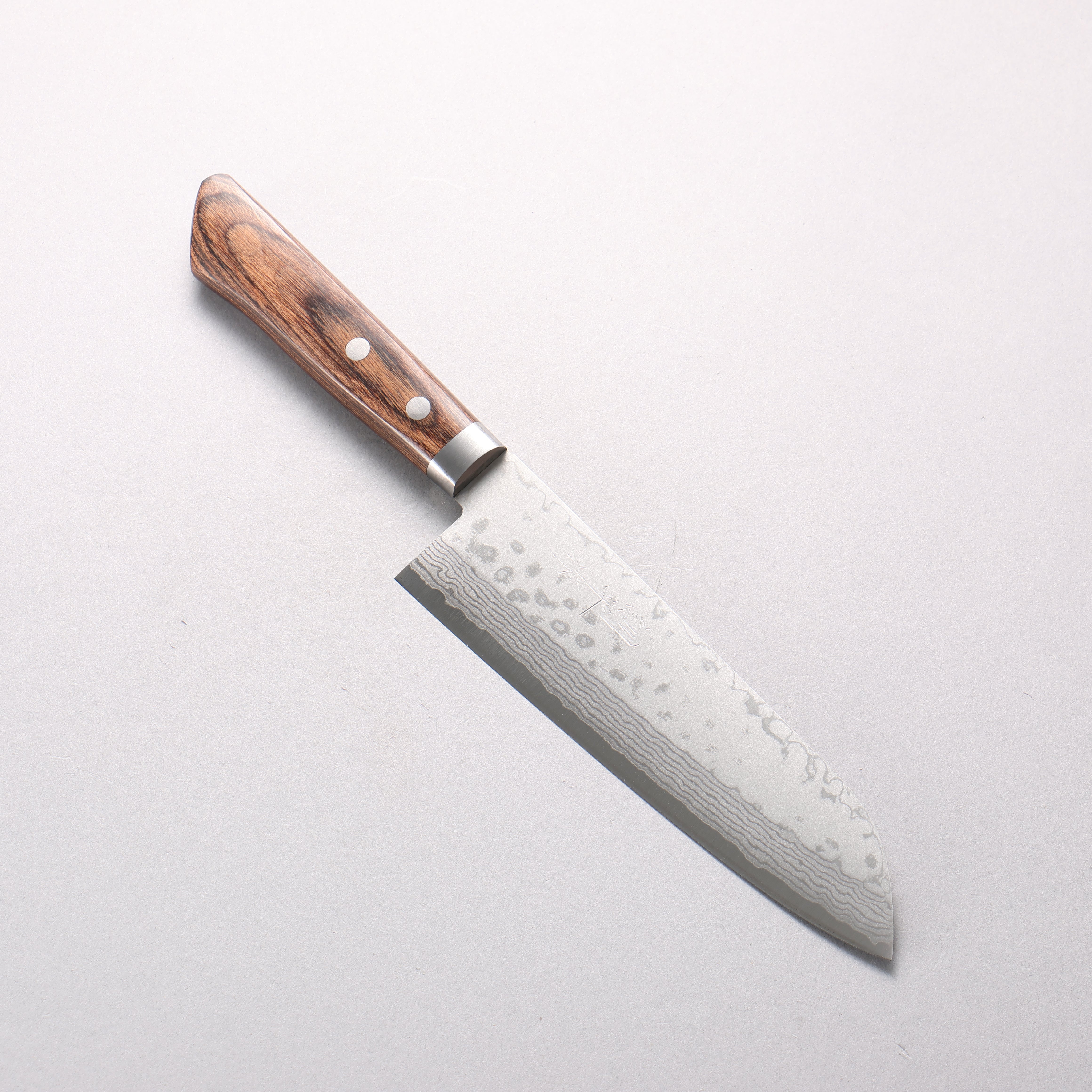 Kunihira Sairyu VG10 Damascus Santoku 170mm Scotch Pakka wood Handle - Japanny - Best Japanese Knife